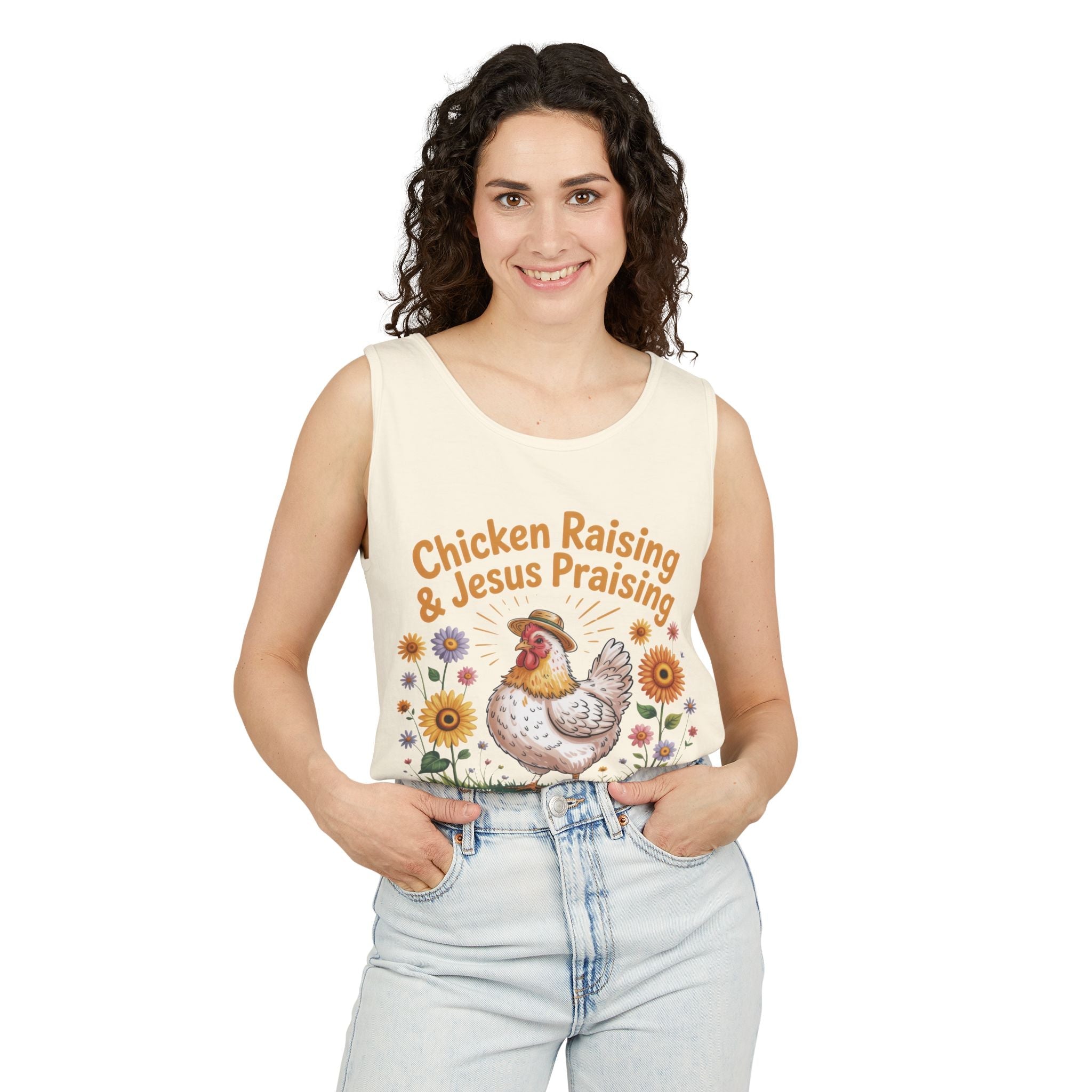 Homestead Women's Tank Top - Chicken Raising & Jesus Praising | Tank Top by atgodanddesigns