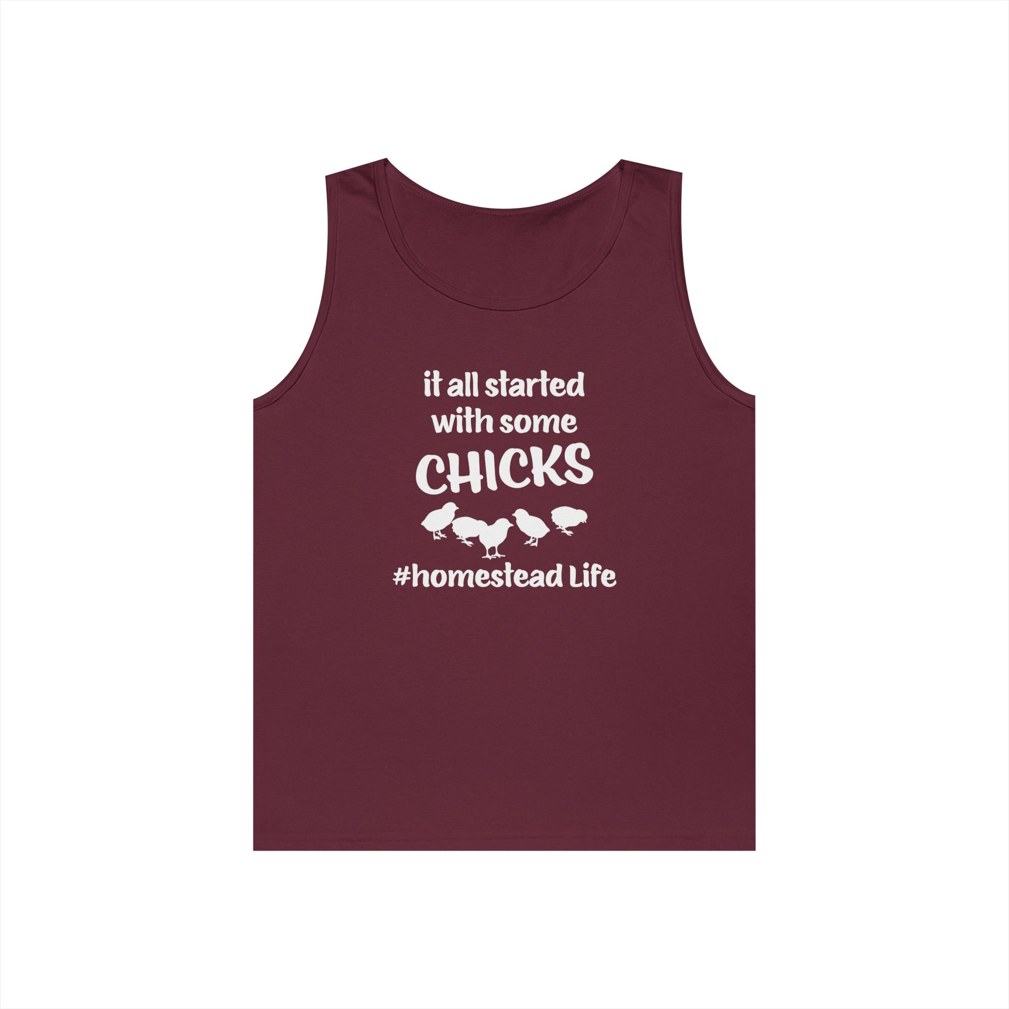 Homestead Women's Tank Top - It All Started With Some Chicks Homestead Life | Tank Top by atgodanddesigns