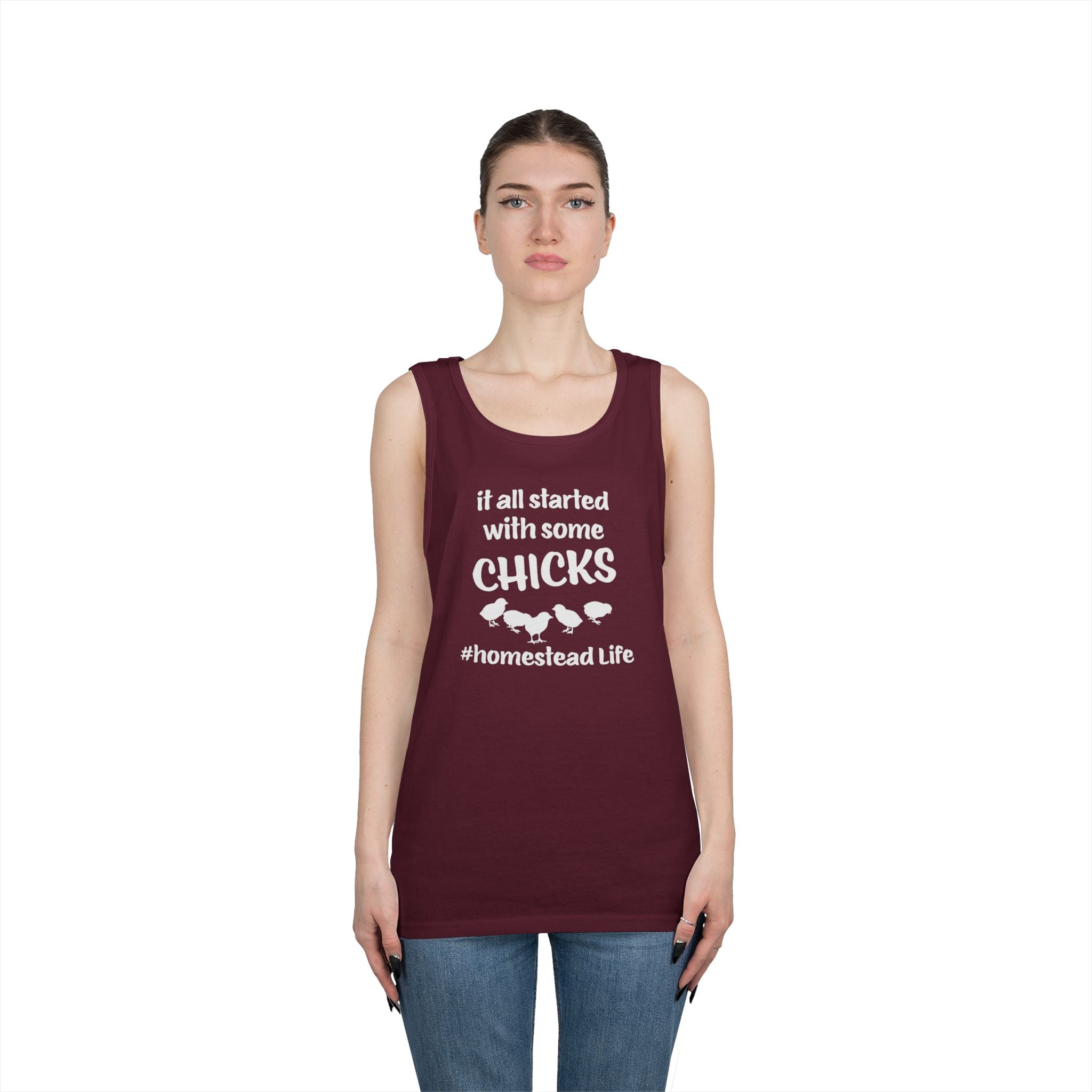 Homestead Women's Tank Top - It All Started With Some Chicks Homestead Life | Tank Top by atgodanddesigns