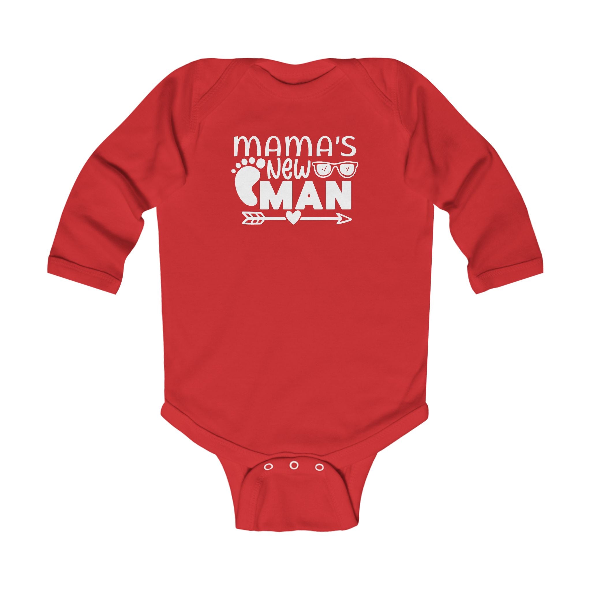 Infant Graphic Long Sleeve Onesie - Mama's New Man | Kids clothes by atgodanddesigns