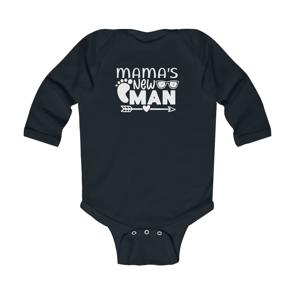 Infant Graphic Long Sleeve Onesie - Mama's New Man | Kids clothes by atgodanddesigns