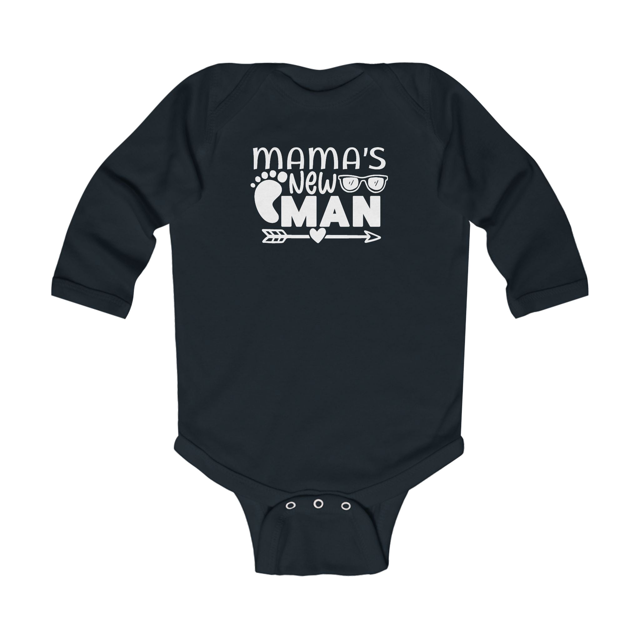 Infant Graphic Long Sleeve Onesie - Mama's New Man | Kids clothes by atgodanddesigns