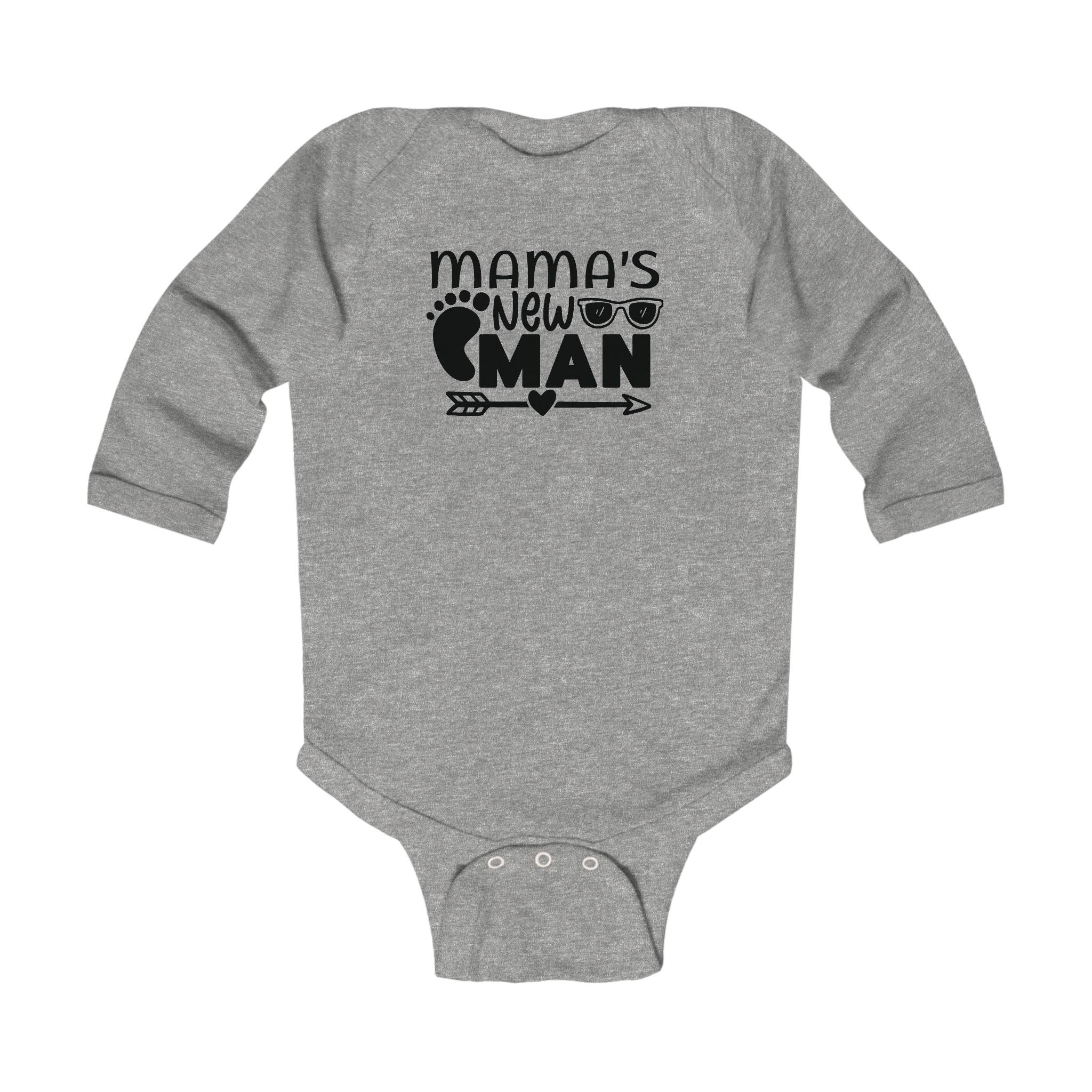 Infant Graphic Long Sleeve Onesie - Mama's New Man | Kids clothes by atgodanddesigns