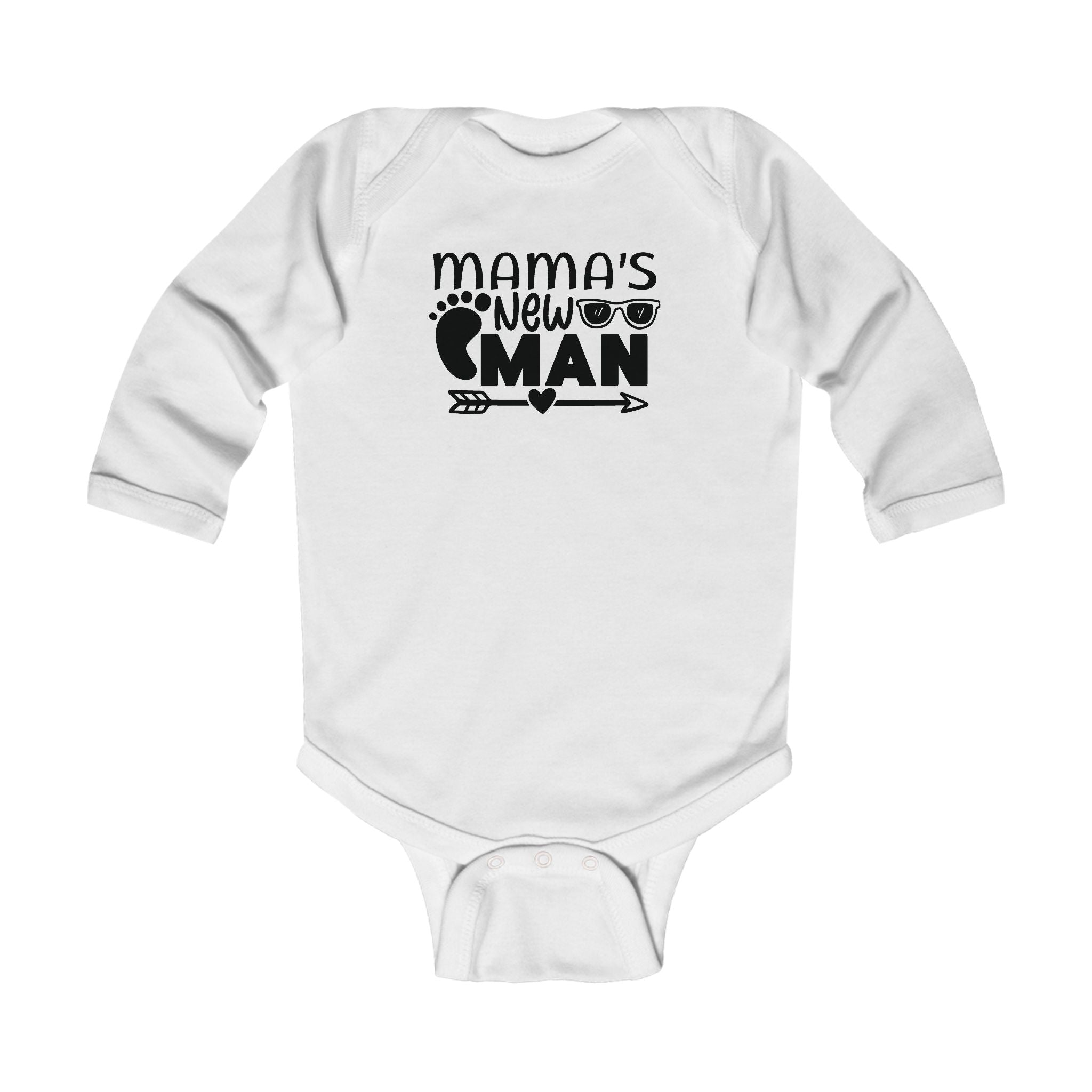 Infant Graphic Long Sleeve Onesie - Mama's New Man | Kids clothes by atgodanddesigns