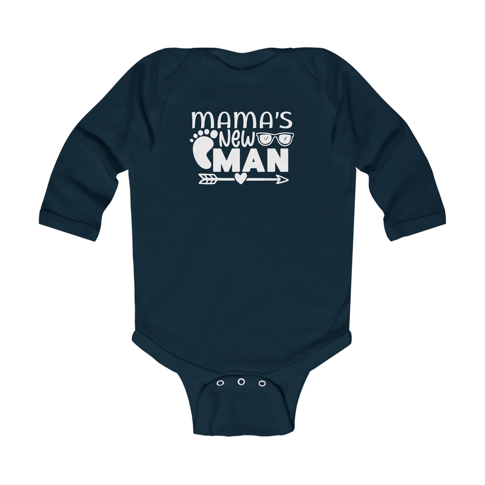 Infant Graphic Long Sleeve Onesie - Mama's New Man | Kids clothes by atgodanddesigns