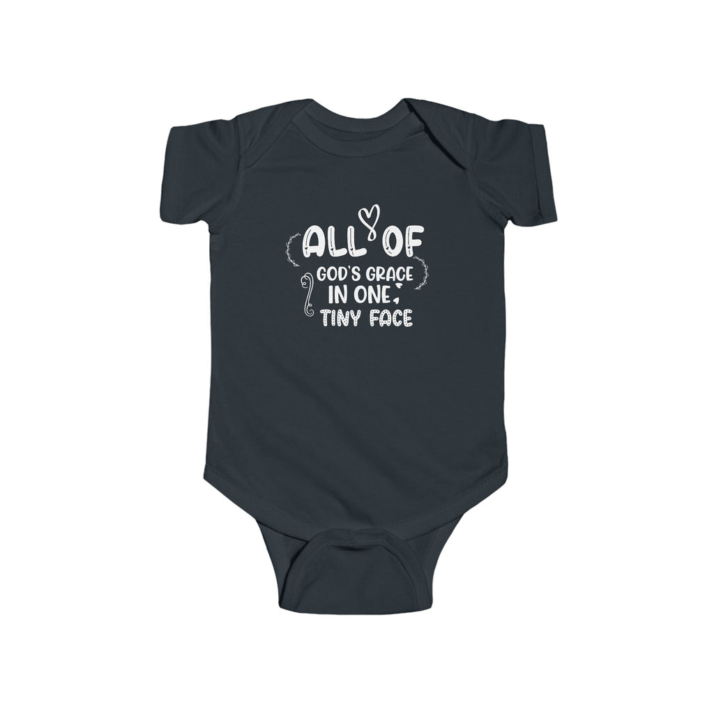 Infant Graphic Onesie - All Of God's Grace In One Tiny Face | Kids clothes by atgodanddesigns