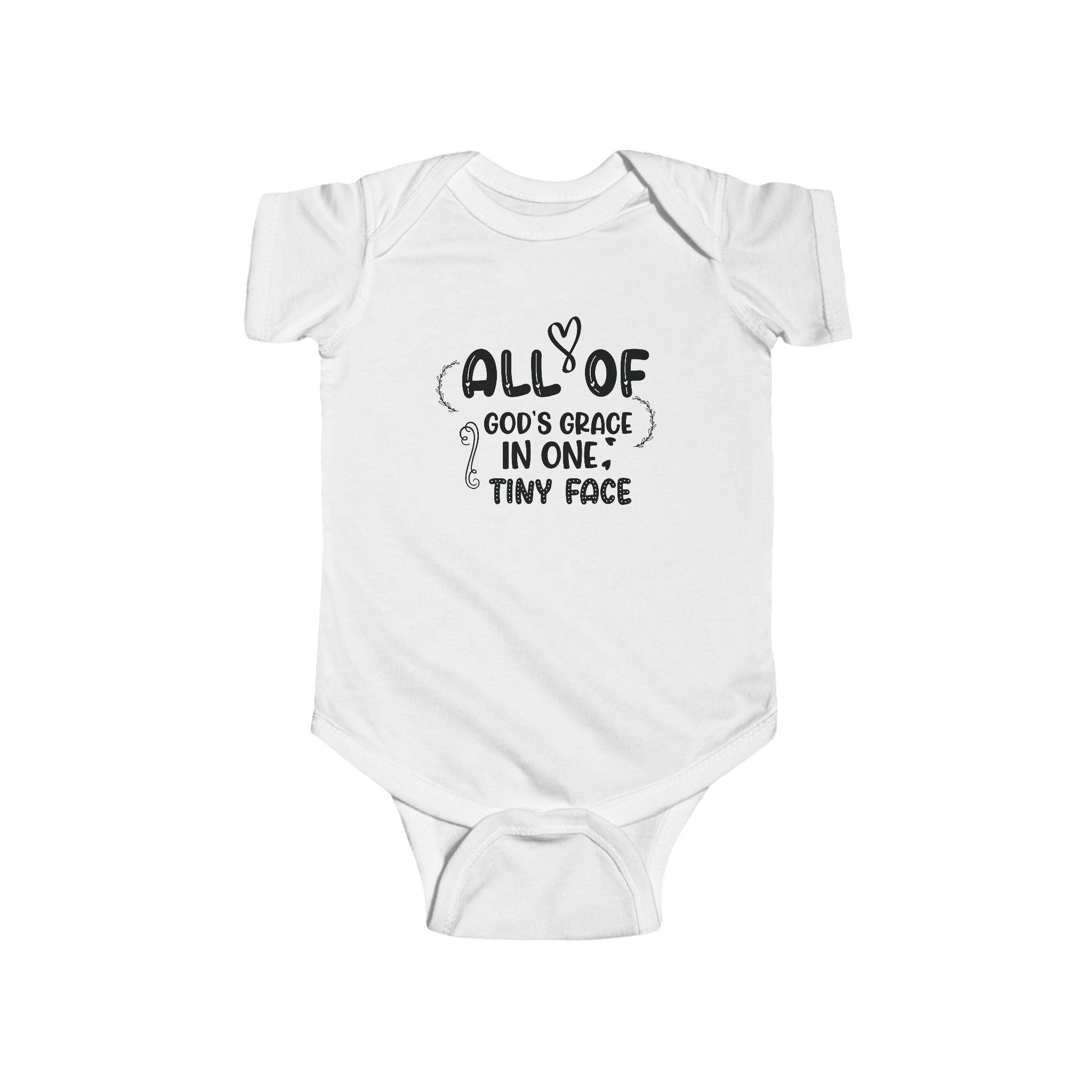 Infant Graphic Onesie - All Of God's Grace In One Tiny Face | Kids clothes by atgodanddesigns