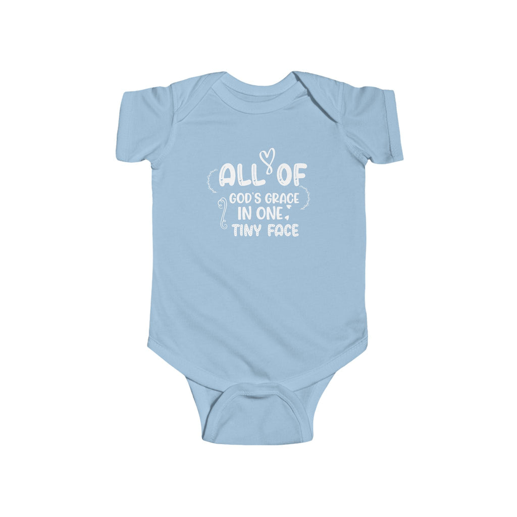 Infant Graphic Onesie - All Of God's Grace In One Tiny Face | Kids clothes by atgodanddesigns