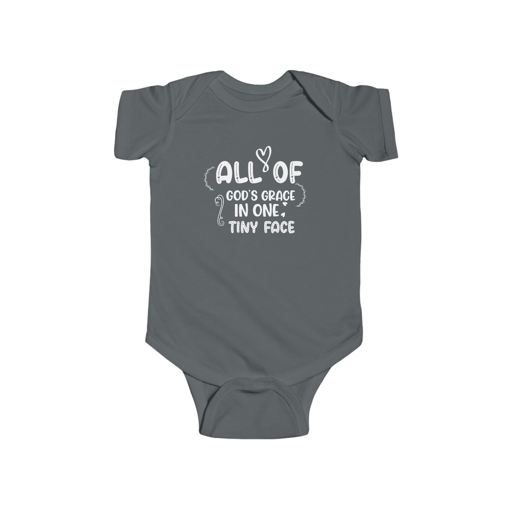 Infant Graphic Onesie - All Of God's Grace In One Tiny Face | Kids clothes by atgodanddesigns