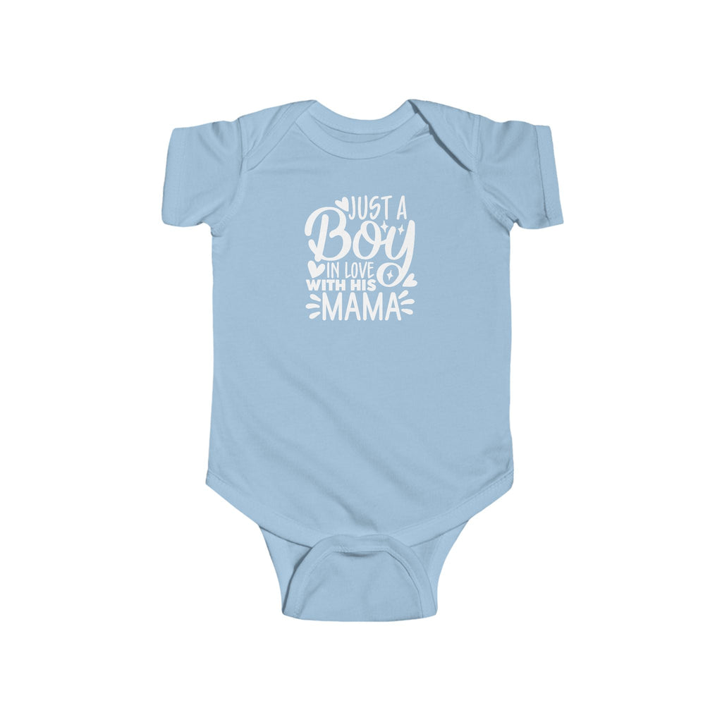 Infant Graphic Onesie - Just a Boy in Love with His Mama | Kids clothes by atgodanddesigns