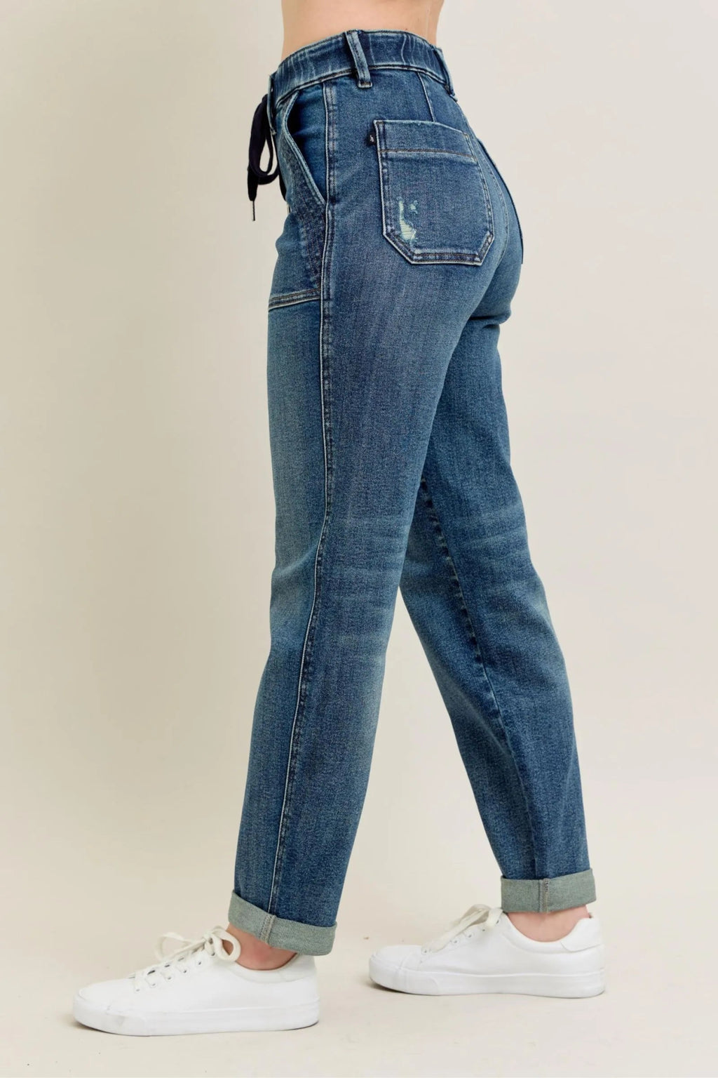 Judy Blue Full Size HW Vintage Wash Jeans w/ Drawstring Plus Size | by atgodanddesigns