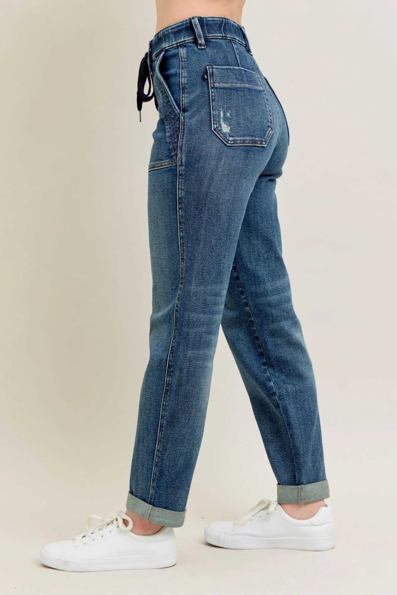 Judy Blue Full Size HW Vintage Wash Jeans w/ Drawstring Plus Size | by atgodanddesigns