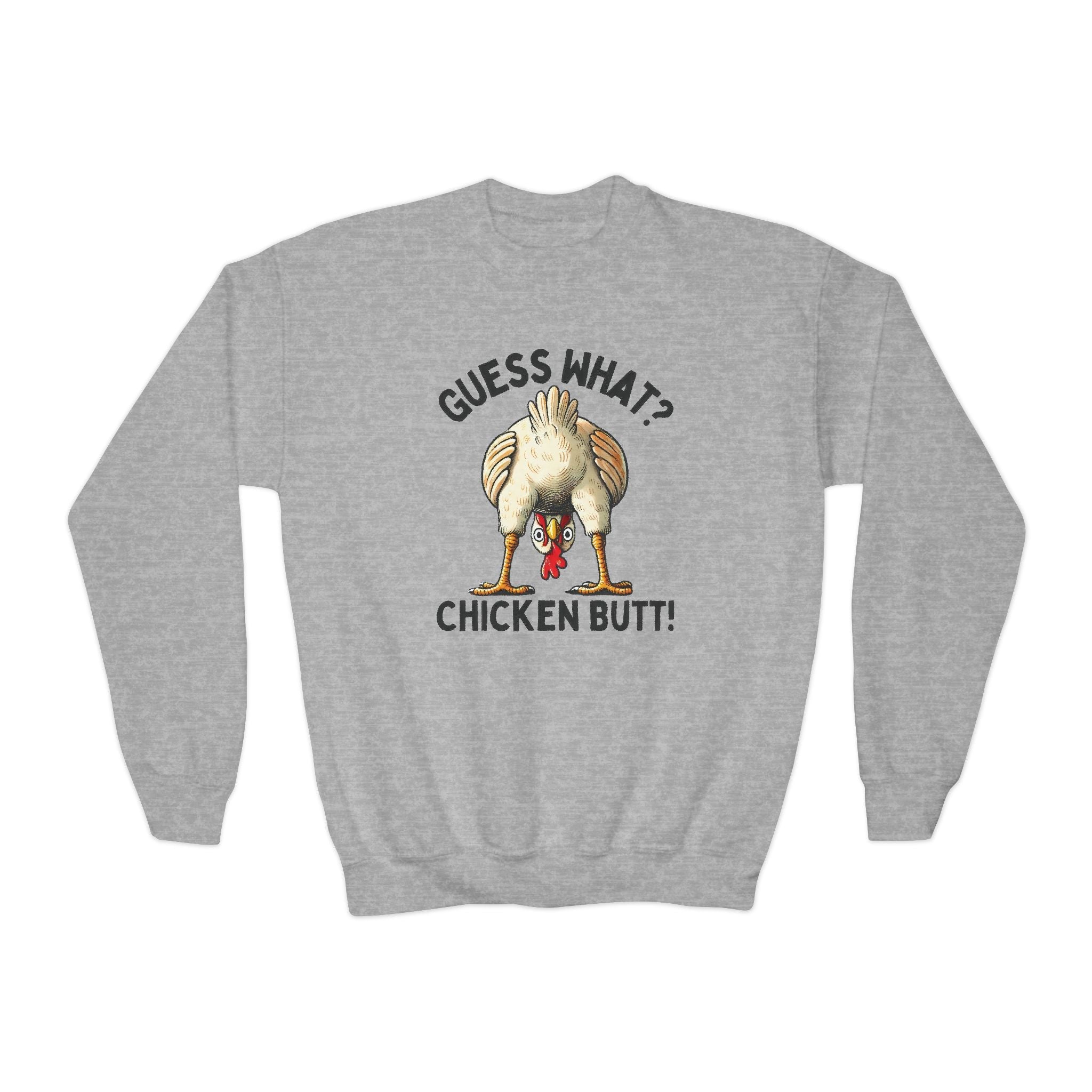 Kids Graphic Sweatshirt - Guess What...Chicken Butt | Kids clothes by atgodanddesigns