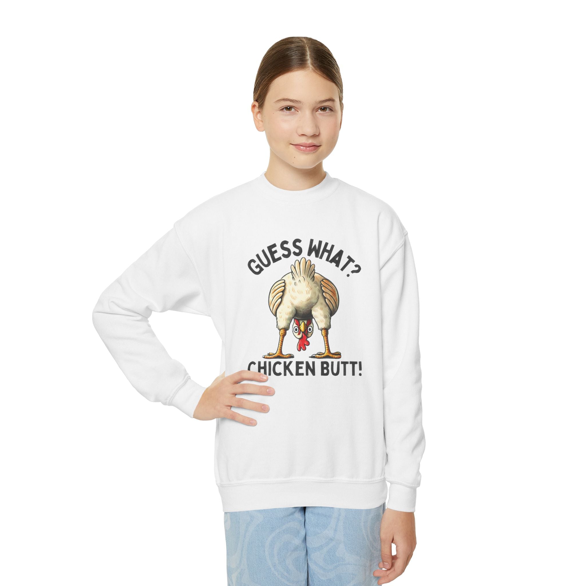 Kids Graphic Sweatshirt - Guess What...Chicken Butt | Kids clothes by atgodanddesigns