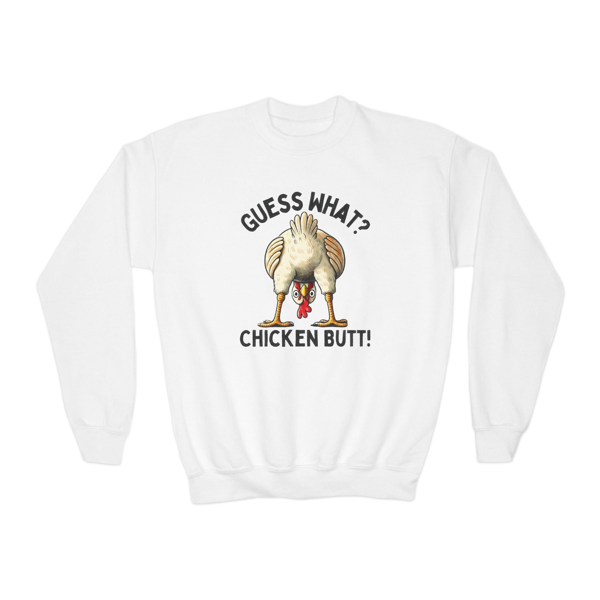 Kids Graphic Sweatshirt - Guess What...Chicken Butt | Kids clothes by atgodanddesigns