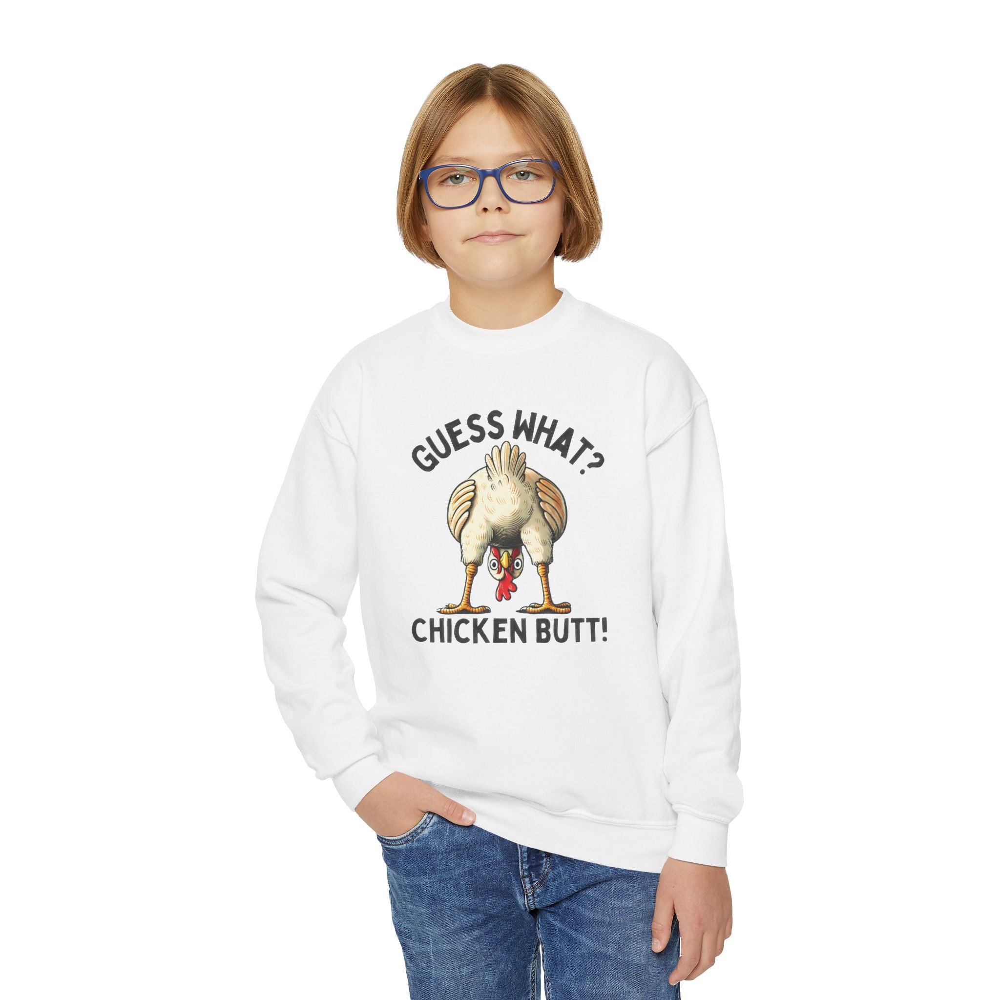 Kids Graphic Sweatshirt - Guess What...Chicken Butt | Kids clothes by atgodanddesigns