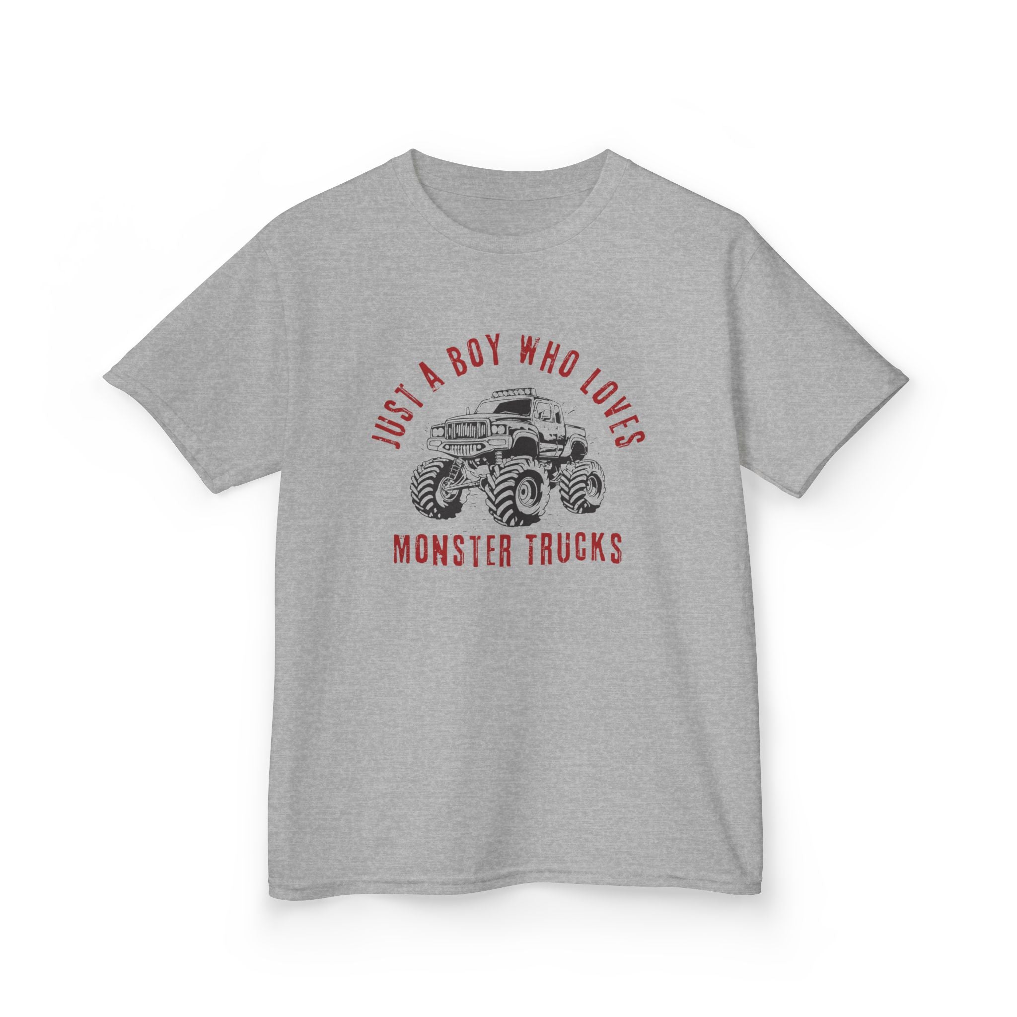 Kids Graphic T-Shirt - Just A Boy Who Loves Monster Trucks | Kids clothes by atgodanddesigns