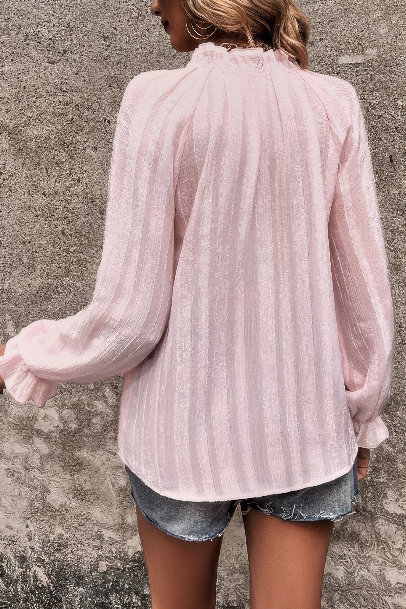 Lapel V Neck Button Down Solid Long Sleeves Shirt | by atgodanddesigns