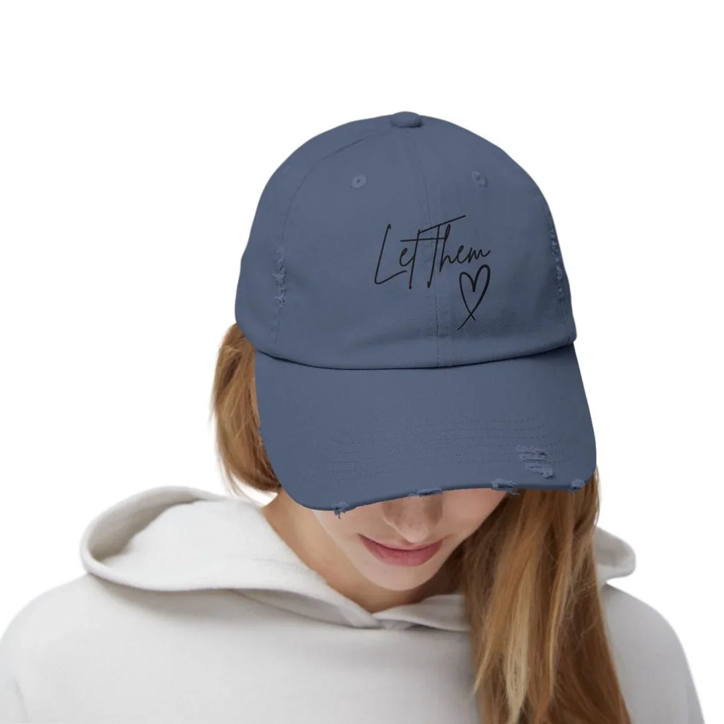 Let Them Distressed Hat Design - Unique Distressed Hat Design | Hats by atgodanddesigns
