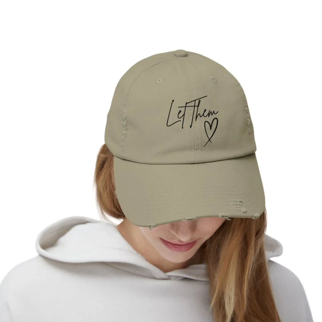 Let Them Distressed Hat Design - Unique Distressed Hat Design | Hats by atgodanddesigns