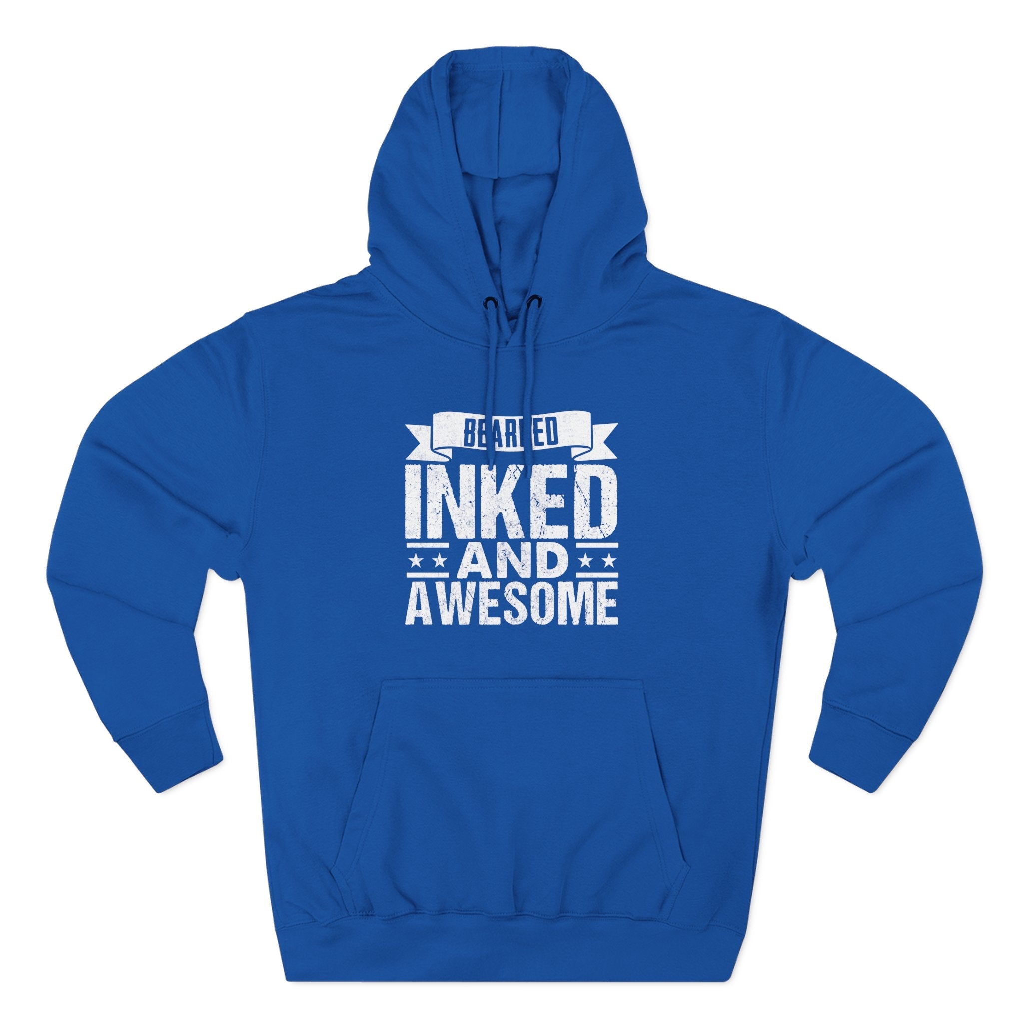 Men's Graphic Fleece Hoodie - Bearded Inked and Awesome | Hoodie by atgodanddesigns