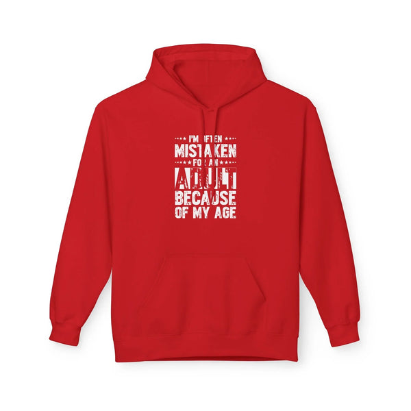 Men's Graphic Fleece Hoodie - I'm Often Mistaken For An Adult Because Of My Age | Hoodie by atgodanddesigns