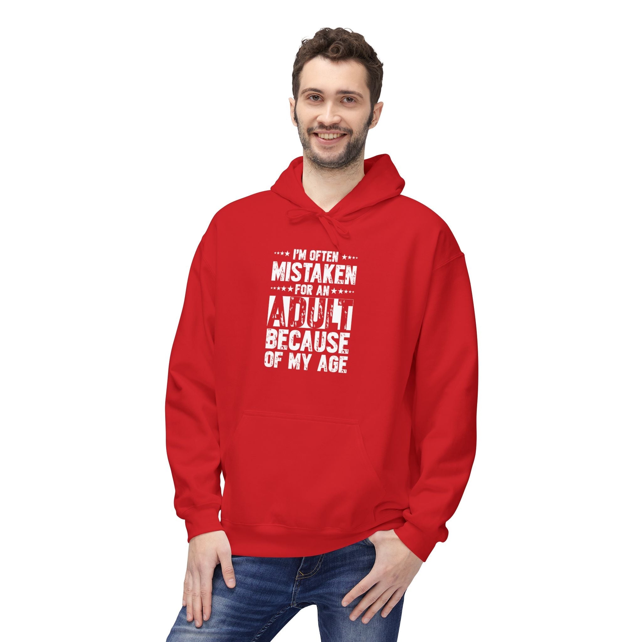 Men's Graphic Fleece Hoodie - I'm Often Mistaken For An Adult Because Of My Age | Hoodie by atgodanddesigns