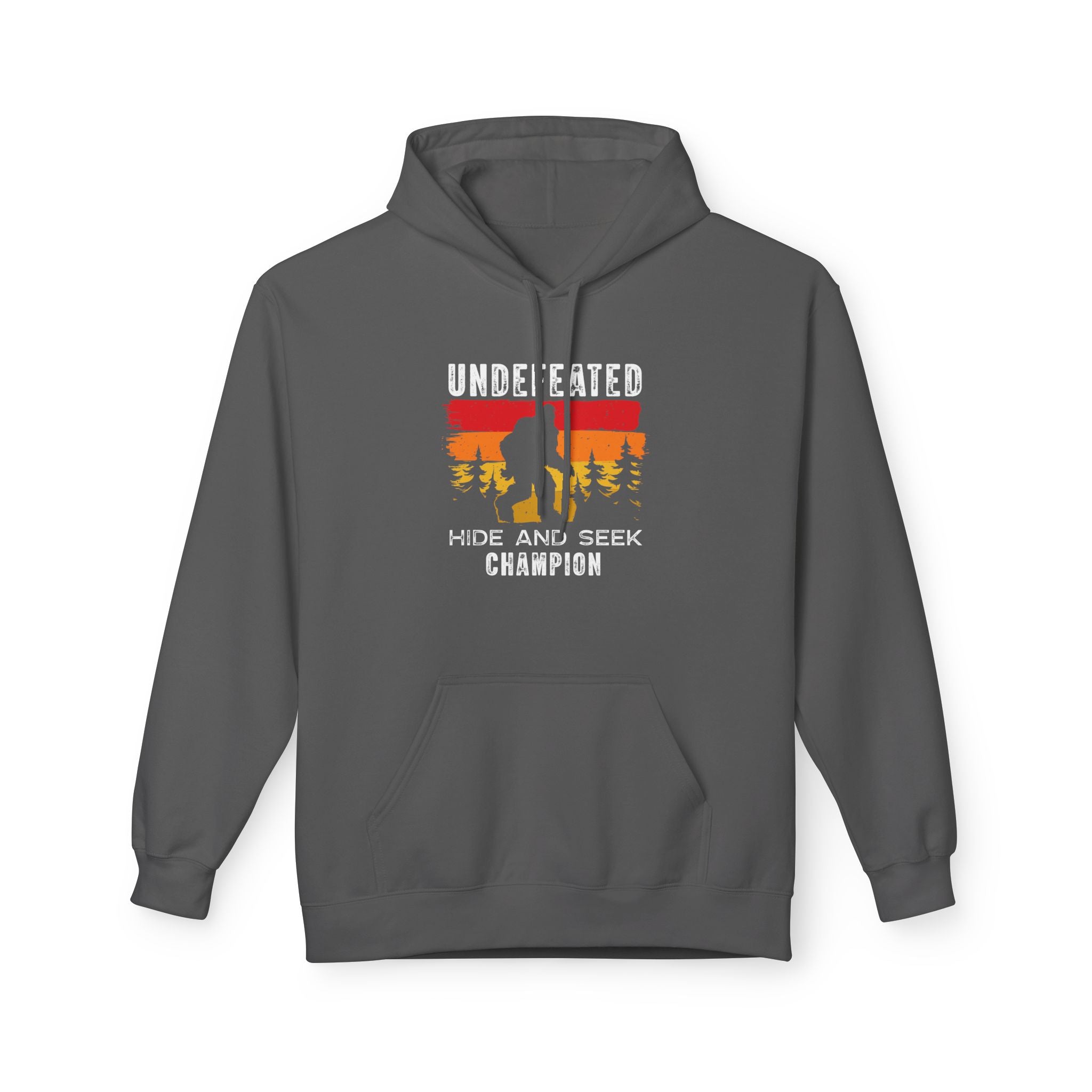 Men's Graphic Fleece Hoodie - Undefeated Hide & Seek Champion | Hoodie by atgodanddesigns