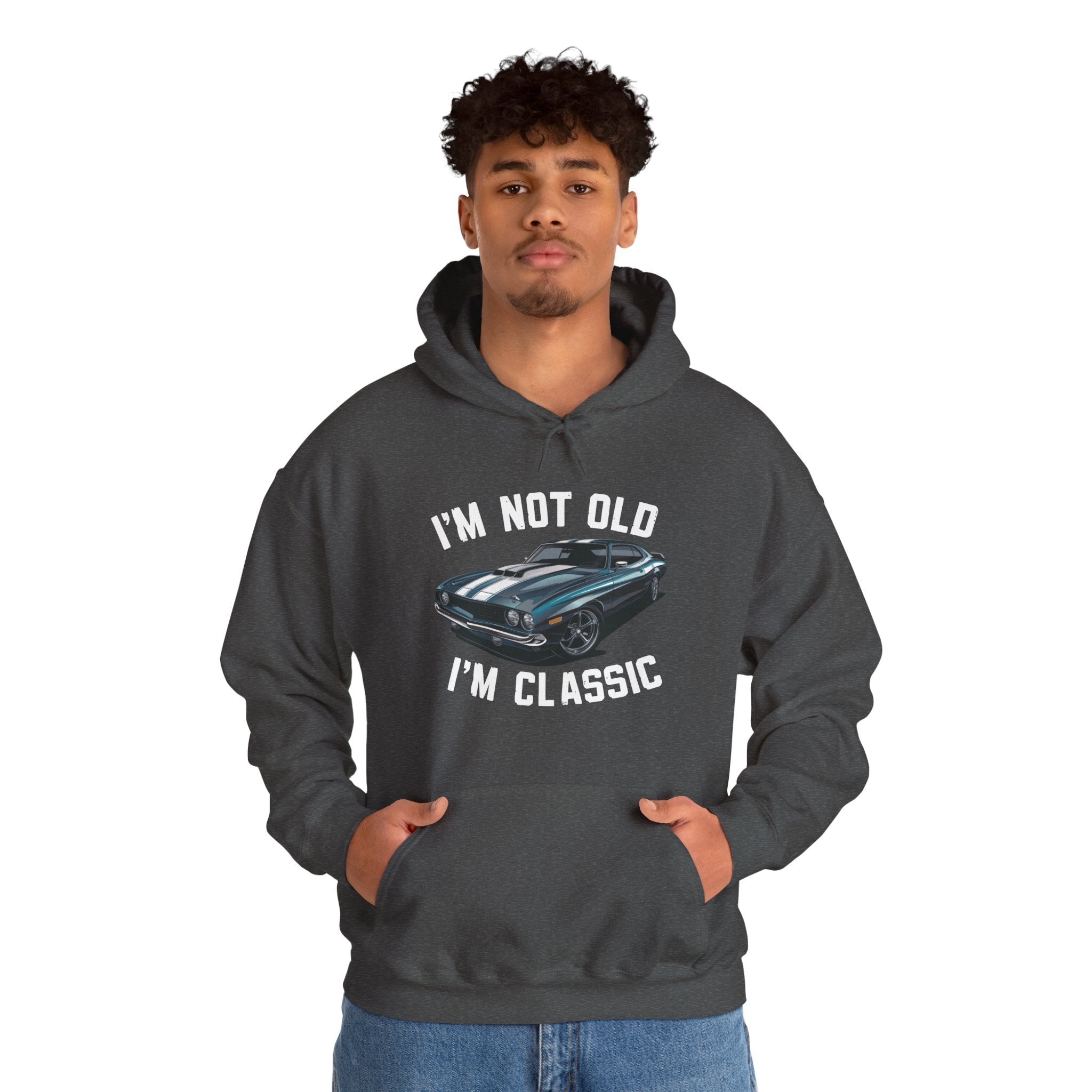 Men's Graphic Hooded Sweatshirt - I'm Not Old I'm Classic | Hoodie by atgodanddesigns