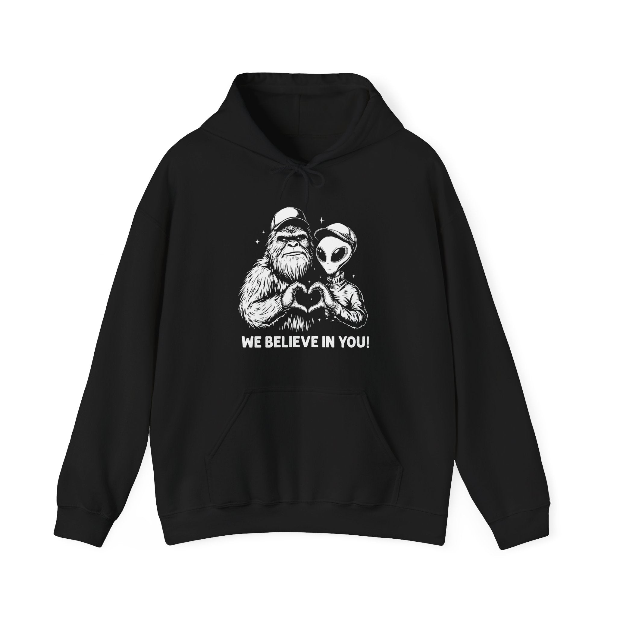 Men's Graphic Hooded Sweatshirt - We Believe In You | Hoodie by atgodanddesigns