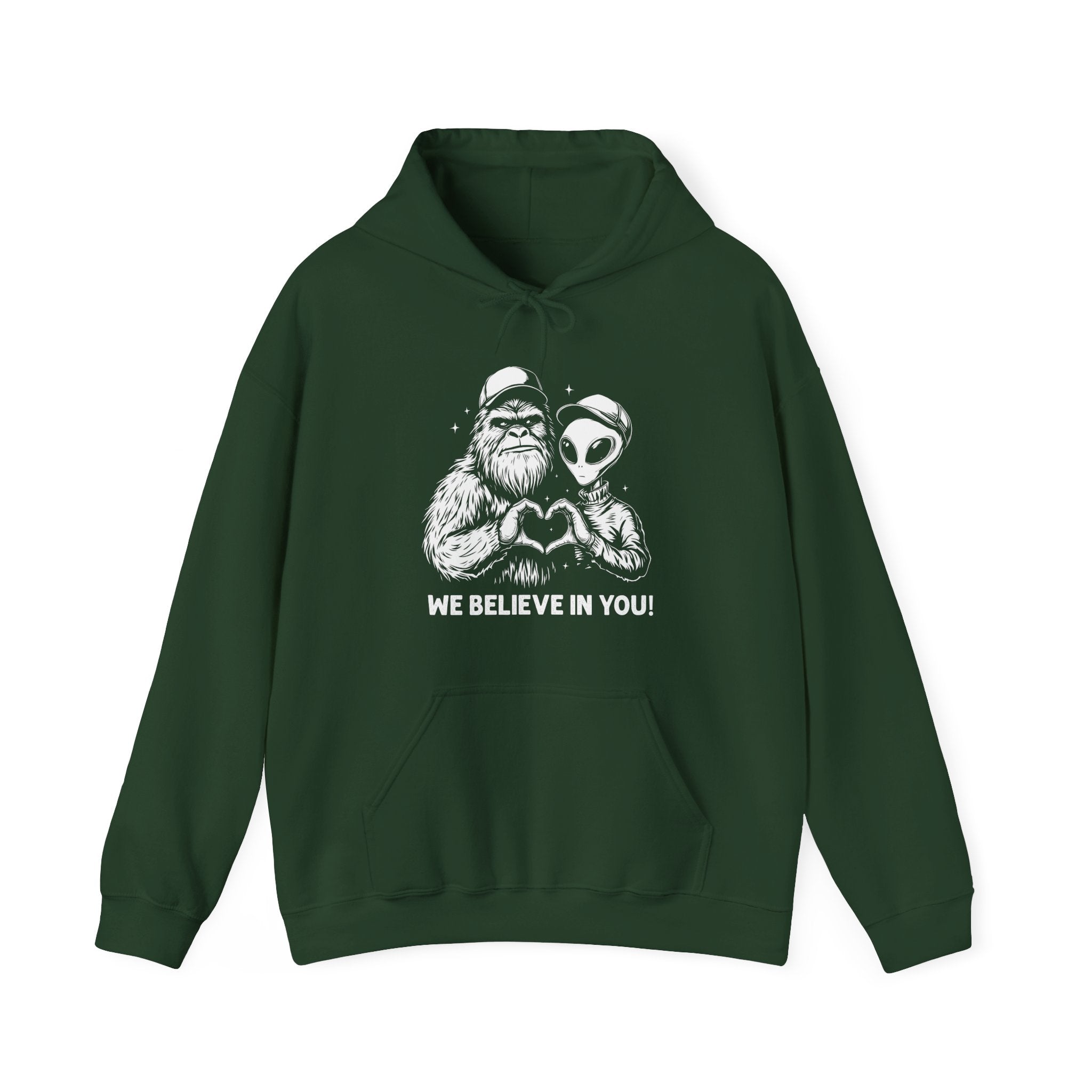 Men's Graphic Hooded Sweatshirt - We Believe In You | Hoodie by atgodanddesigns