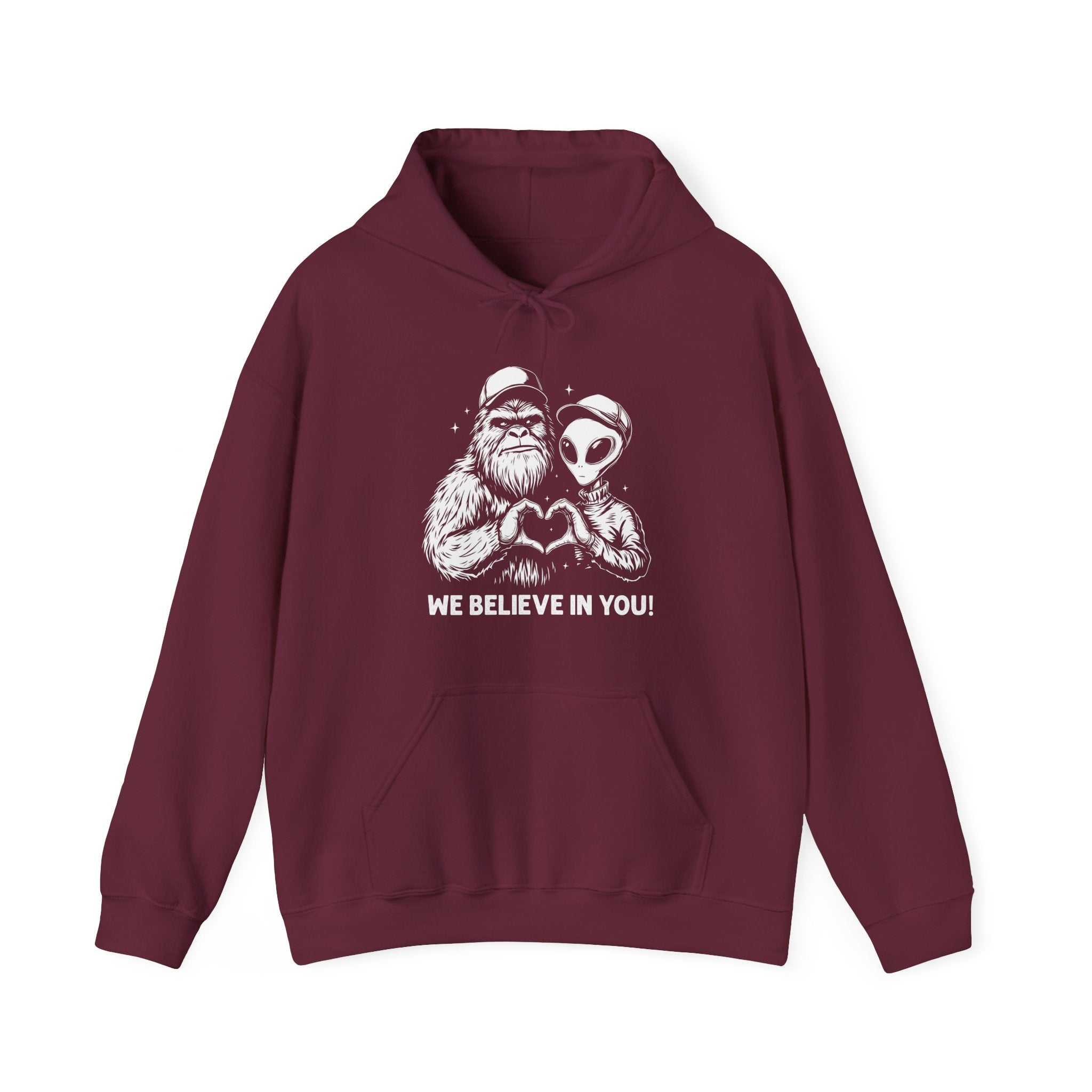 Men's Graphic Hooded Sweatshirt - We Believe In You | Hoodie by atgodanddesigns