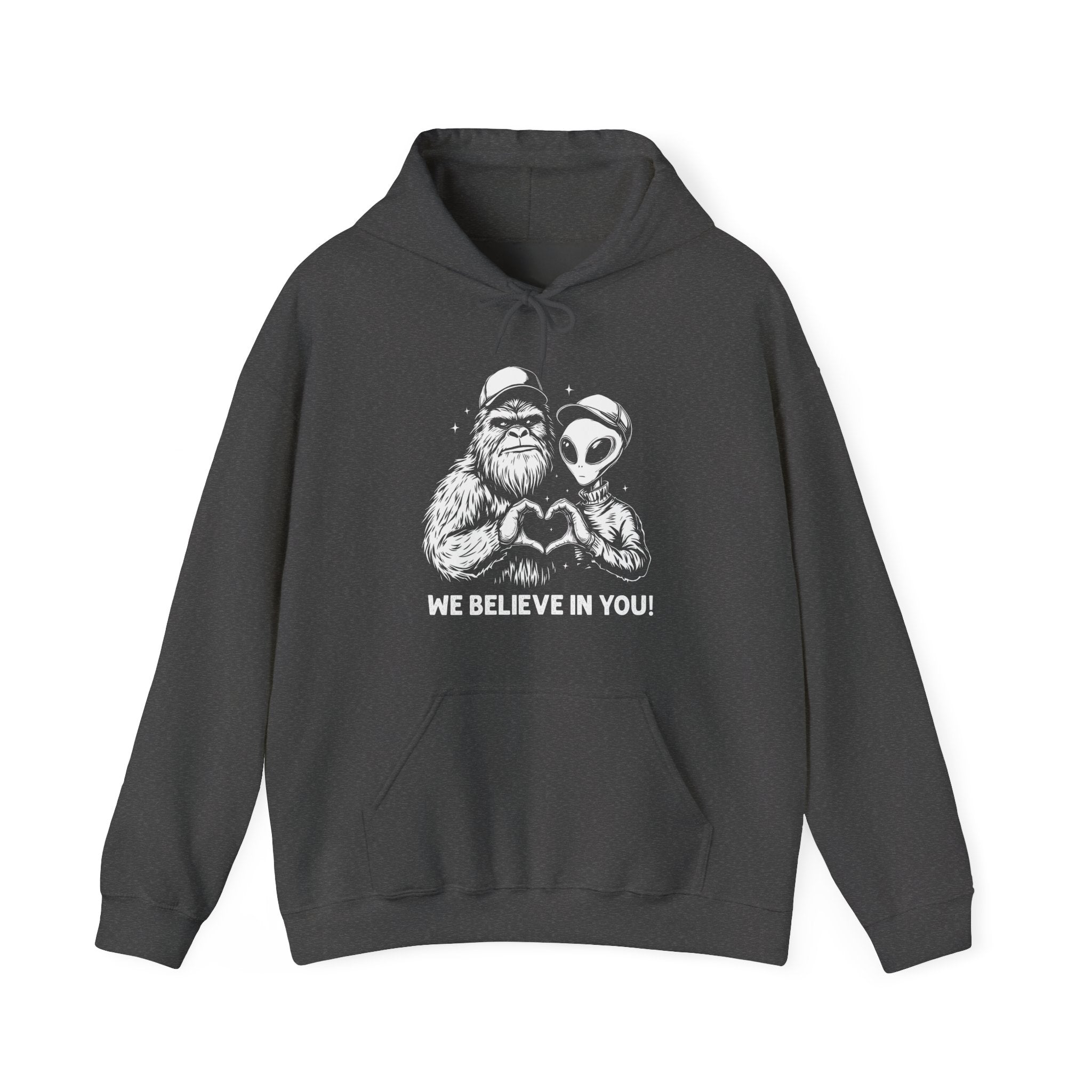 Men's Graphic Hooded Sweatshirt - We Believe In You | Hoodie by atgodanddesigns