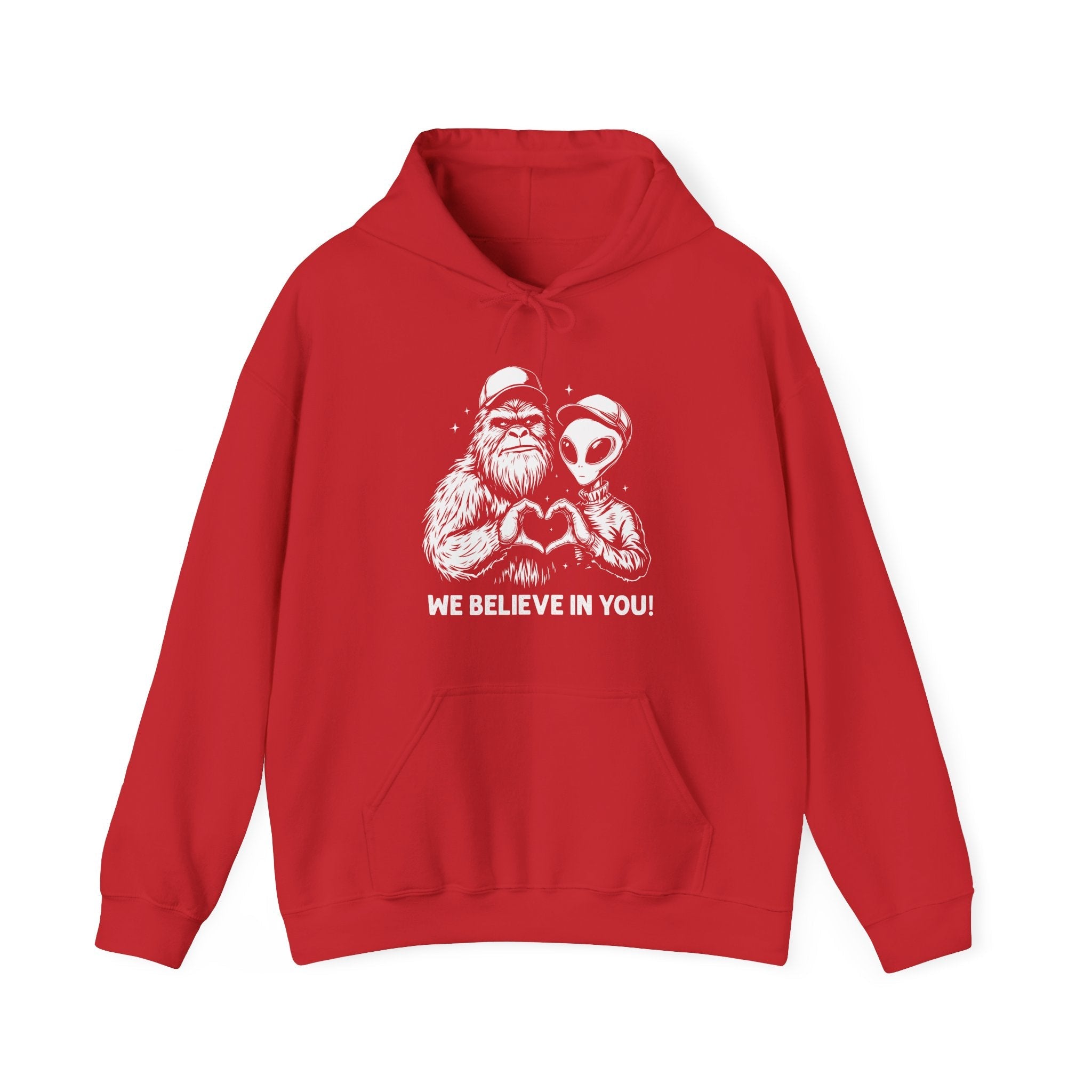 Men's Graphic Hooded Sweatshirt - We Believe In You | Hoodie by atgodanddesigns