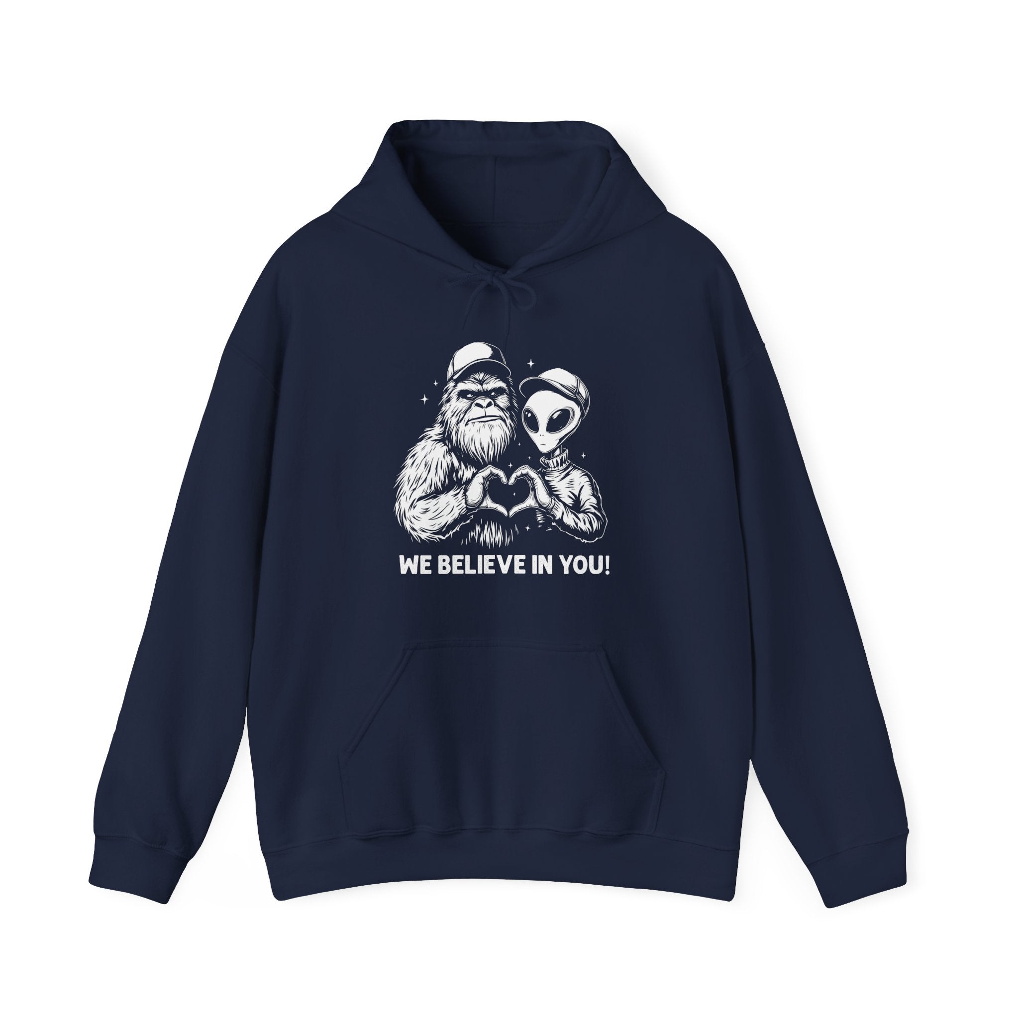 Men's Graphic Hooded Sweatshirt - We Believe In You | Hoodie by atgodanddesigns