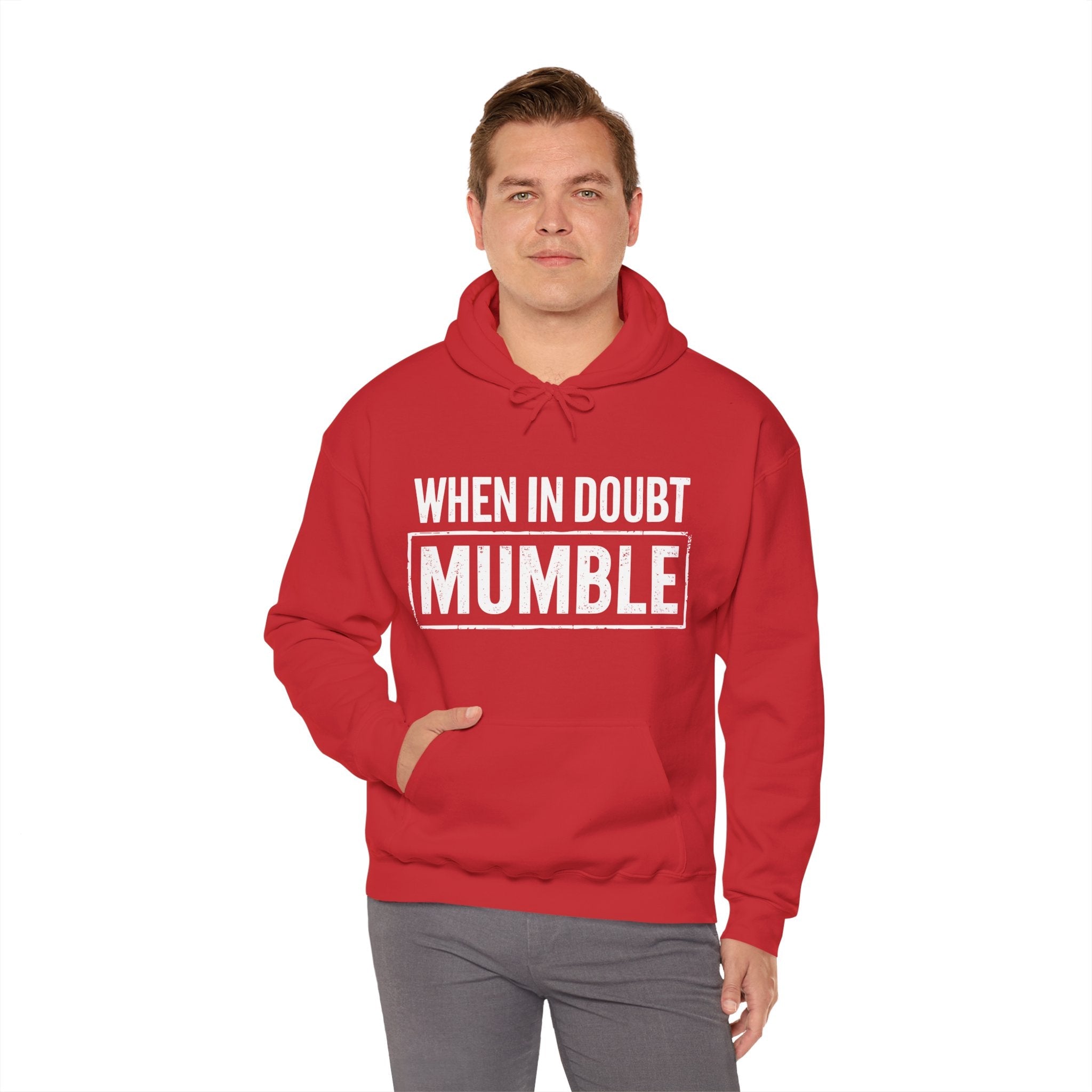 Men's Graphic Hooded Sweatshirt - When In Doubt Mumble | Hoodie by atgodanddesigns