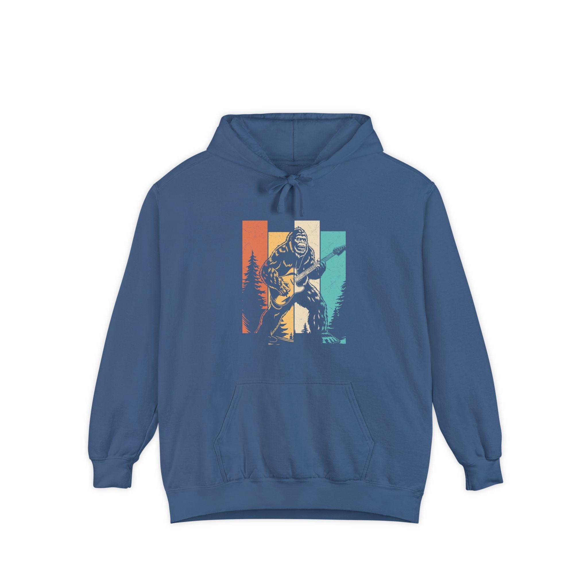 Men's Graphic Hoodie - Bigfoot Rock Legend | Hoodie by atgodanddesigns