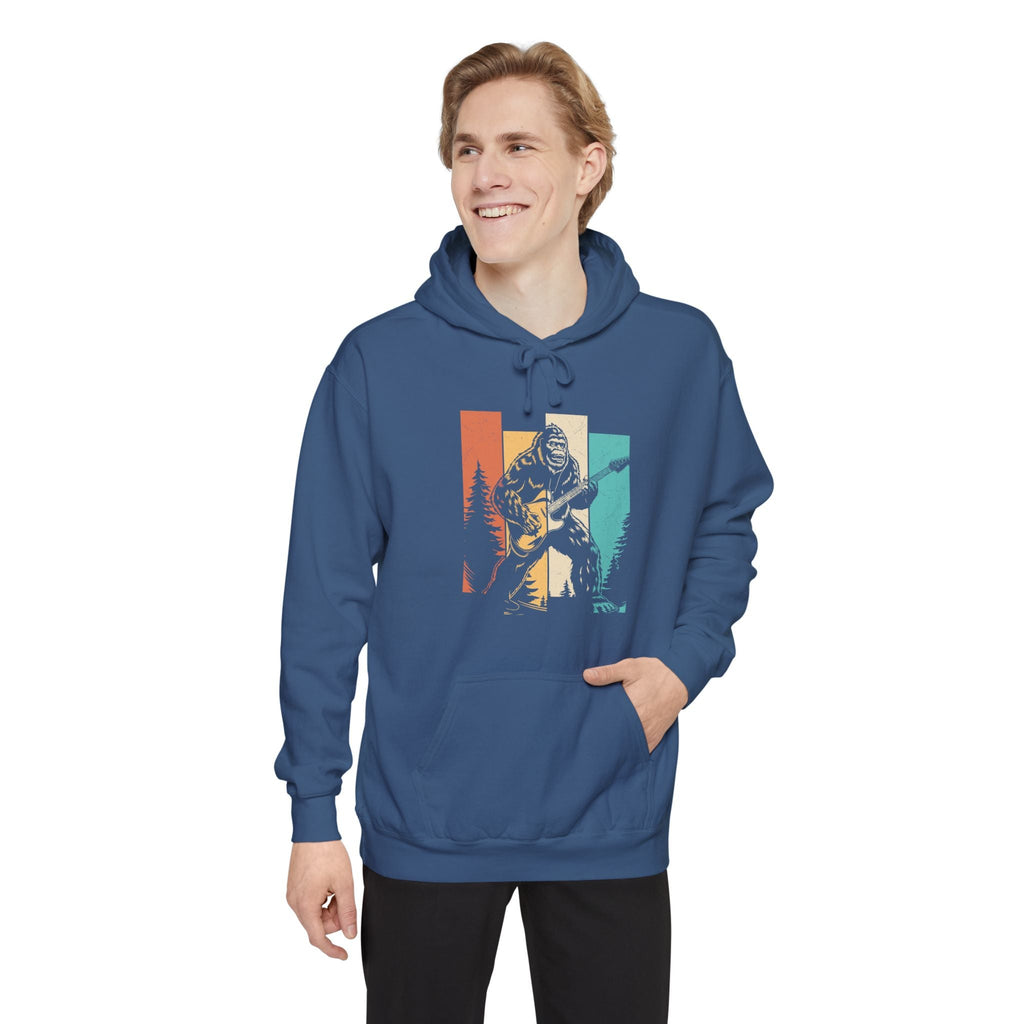Men's Graphic Hoodie - Bigfoot Rock Legend | Hoodie by atgodanddesigns