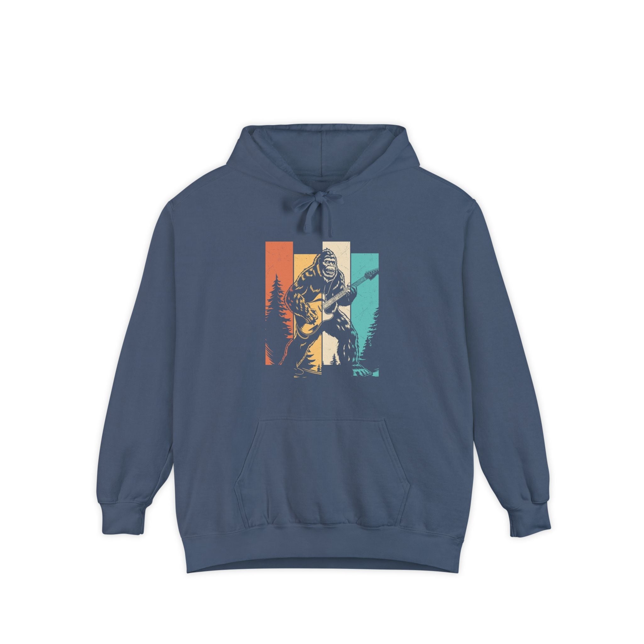 Men's Graphic Hoodie - Bigfoot Rock Legend | Hoodie by atgodanddesigns