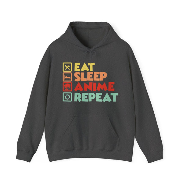 Men's Graphic Hoodie - Eat Sleep Anime Repeat | Hoodie by atgodanddesigns