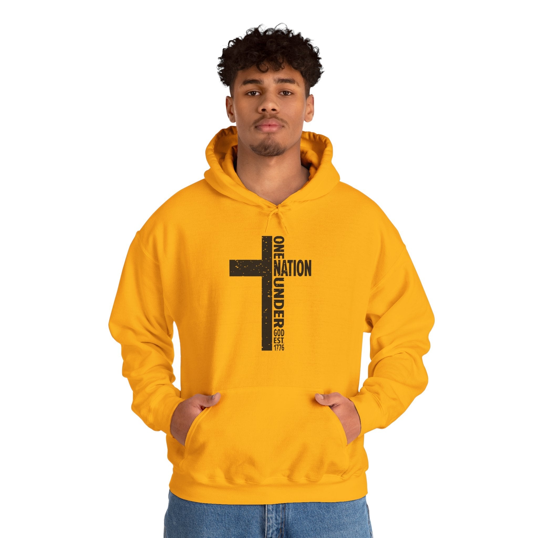 Men's Graphic Hoodie - One Nation Under God | Hoodie by atgodanddesigns