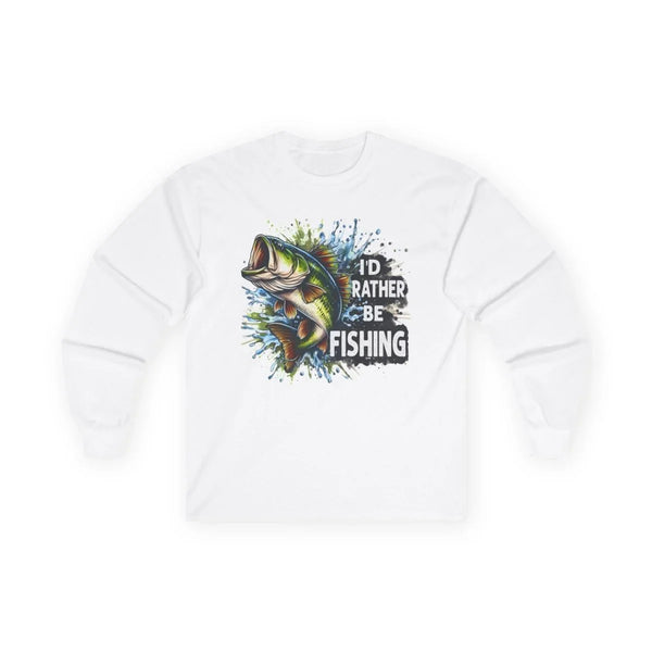Men's Graphic Long Sleeve Tee - I'd Rather Be Fishing | Long - sleeve by atgodanddesigns