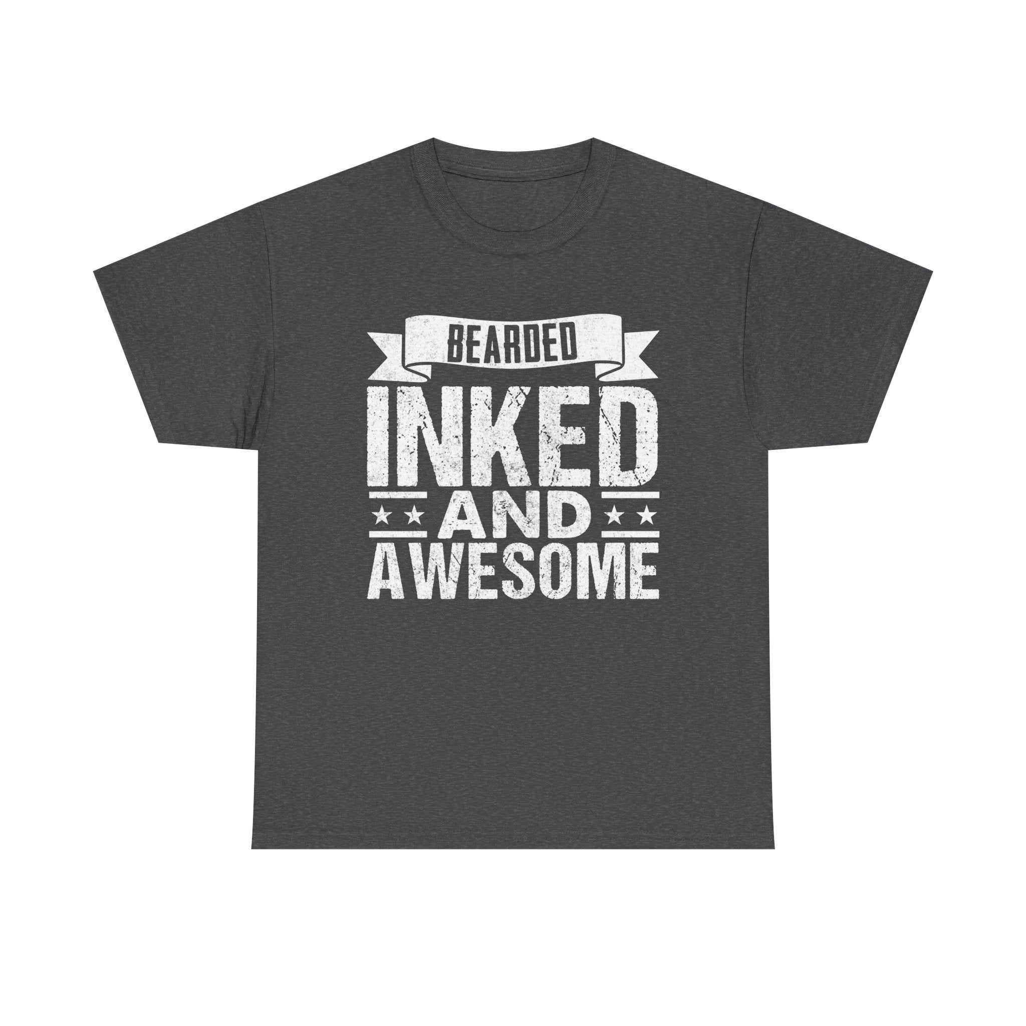 Men's Graphic T-Shirt - Bearded Inked And Awesome | T-Shirt by atgodanddesigns
