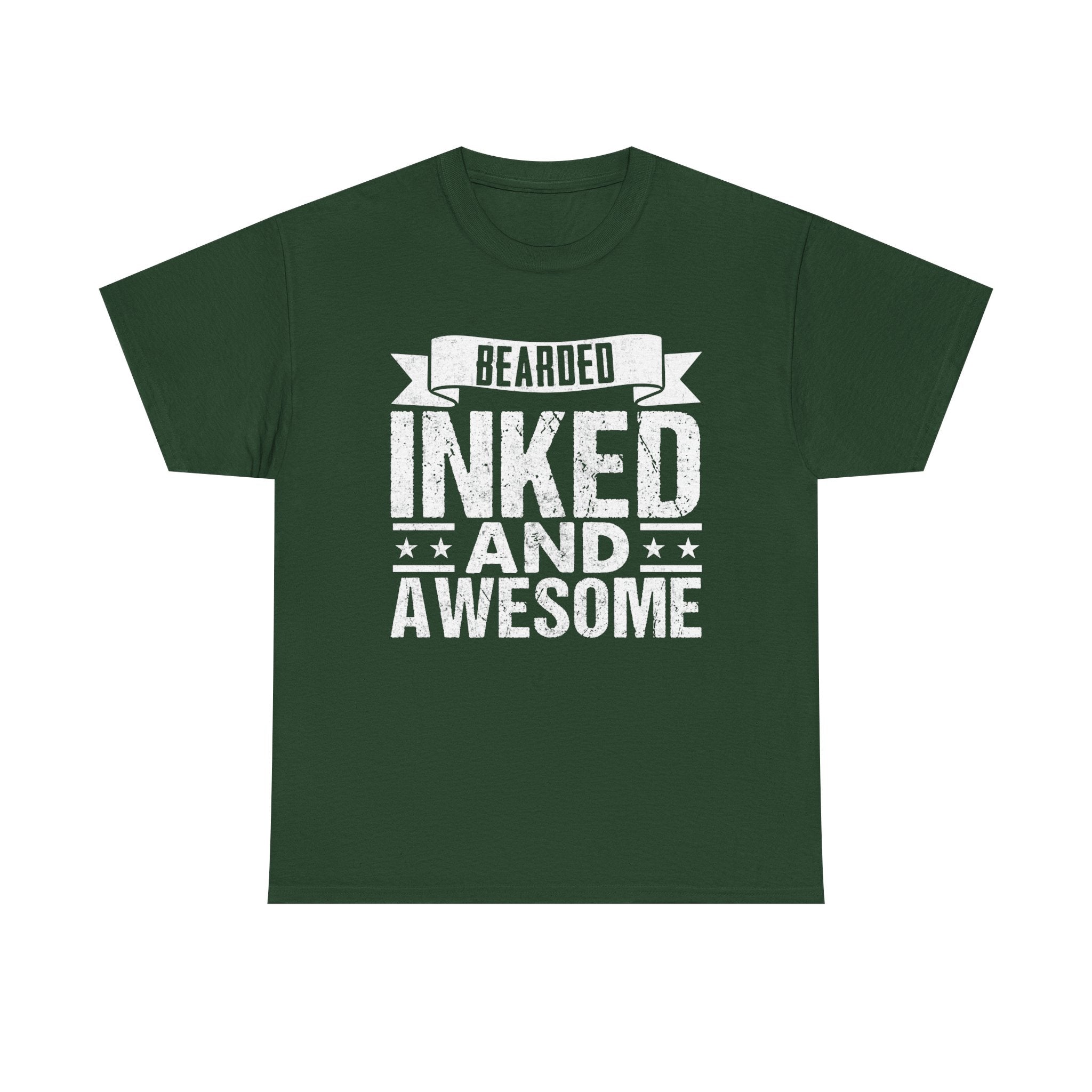 Men's Graphic T-Shirt - Bearded Inked And Awesome | T-Shirt by atgodanddesigns