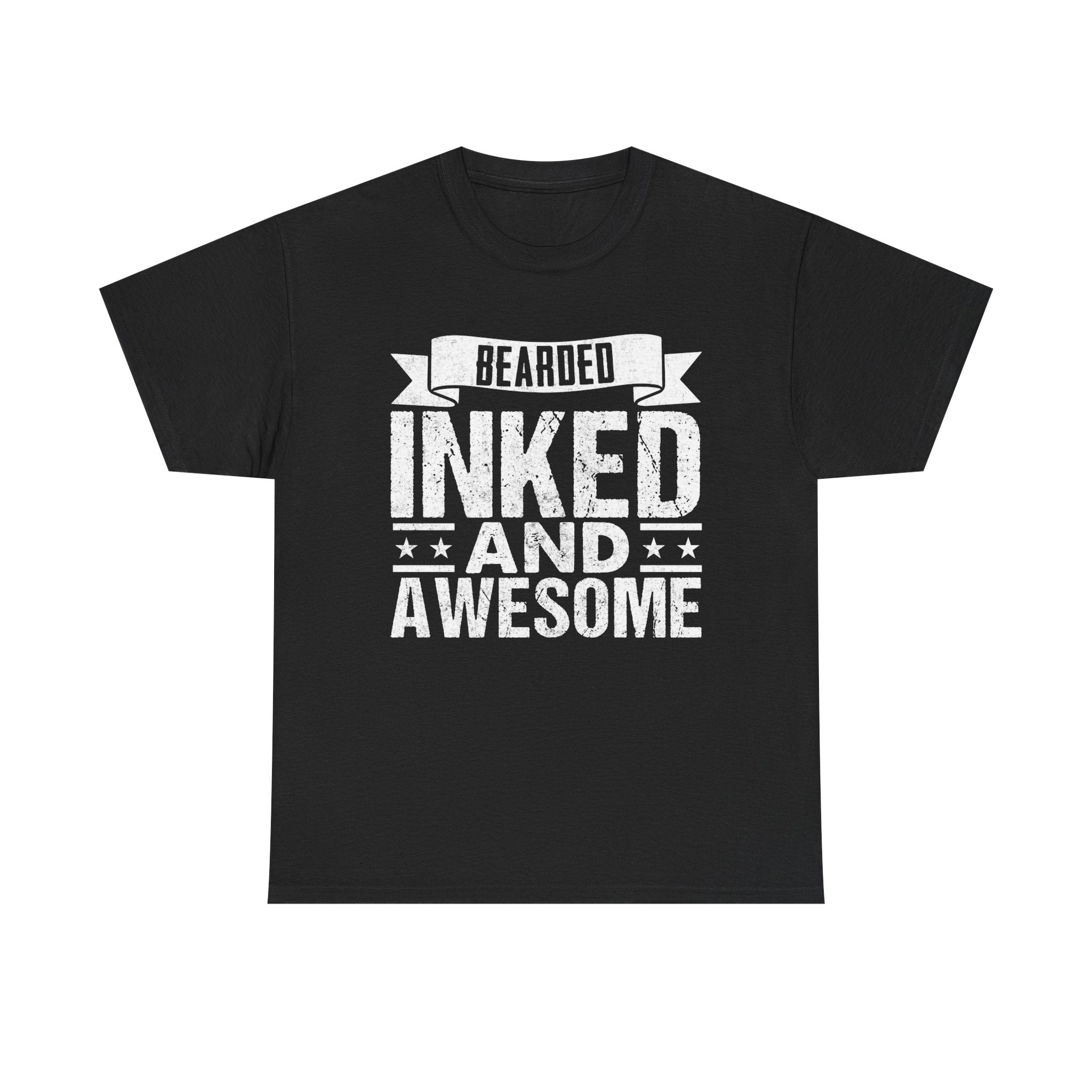 Men's Graphic T-Shirt - Bearded Inked And Awesome | T-Shirt by atgodanddesigns