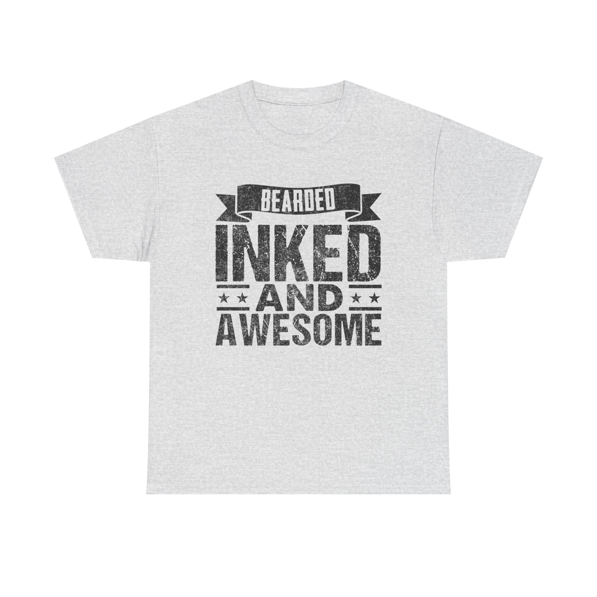 Men's Graphic T-Shirt - Bearded Inked And Awesome | T-Shirt by atgodanddesigns