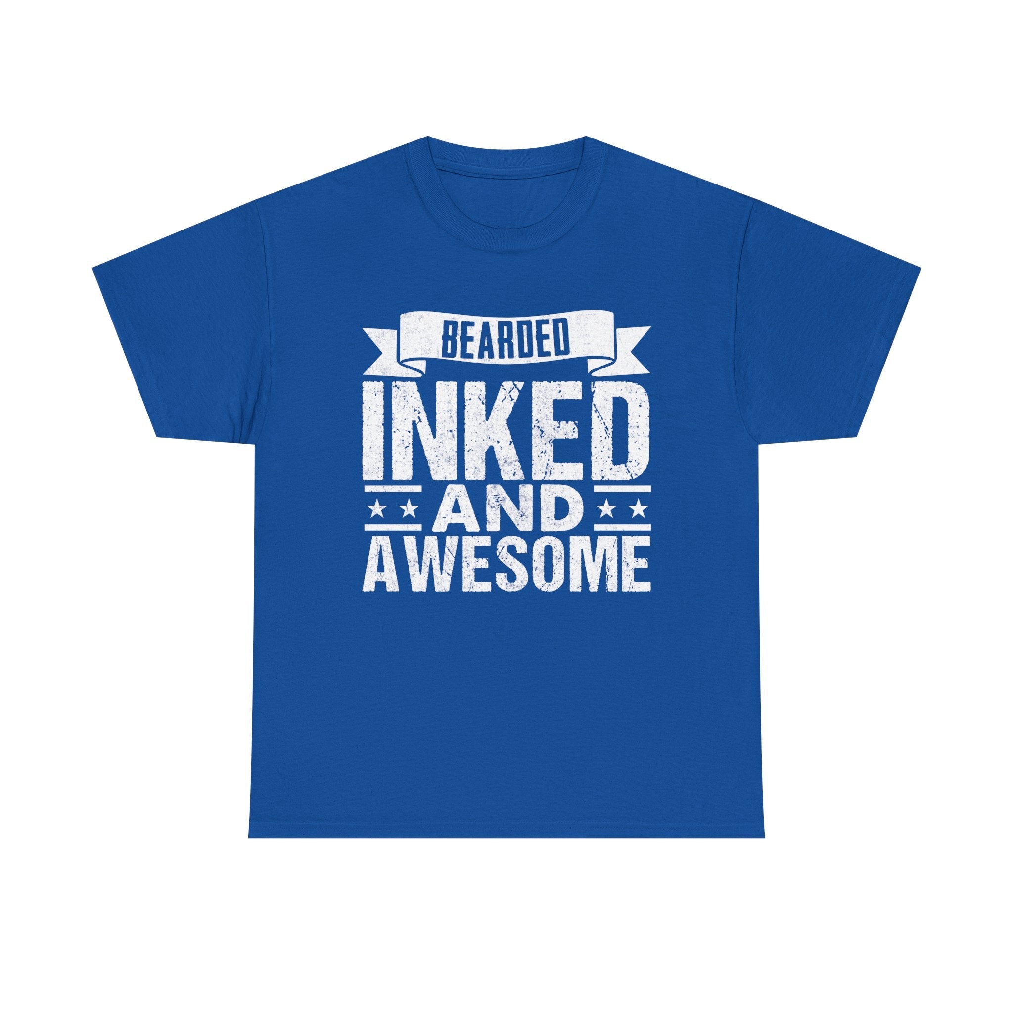 Men's Graphic T-Shirt - Bearded Inked And Awesome | T-Shirt by atgodanddesigns