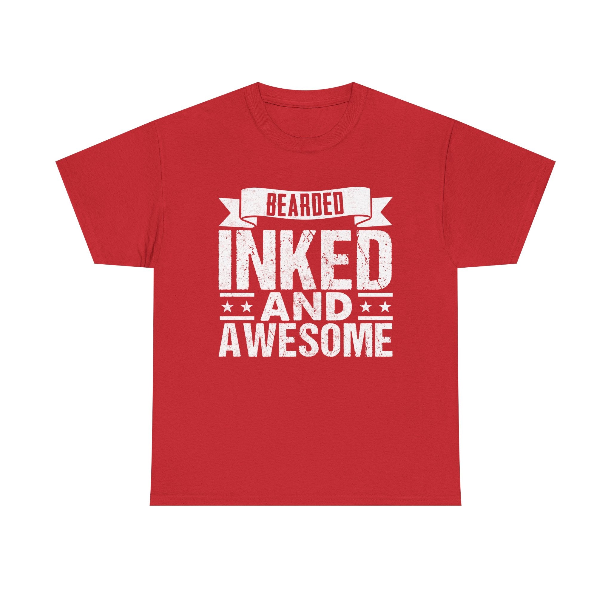 Men's Graphic T-Shirt - Bearded Inked And Awesome | T-Shirt by atgodanddesigns