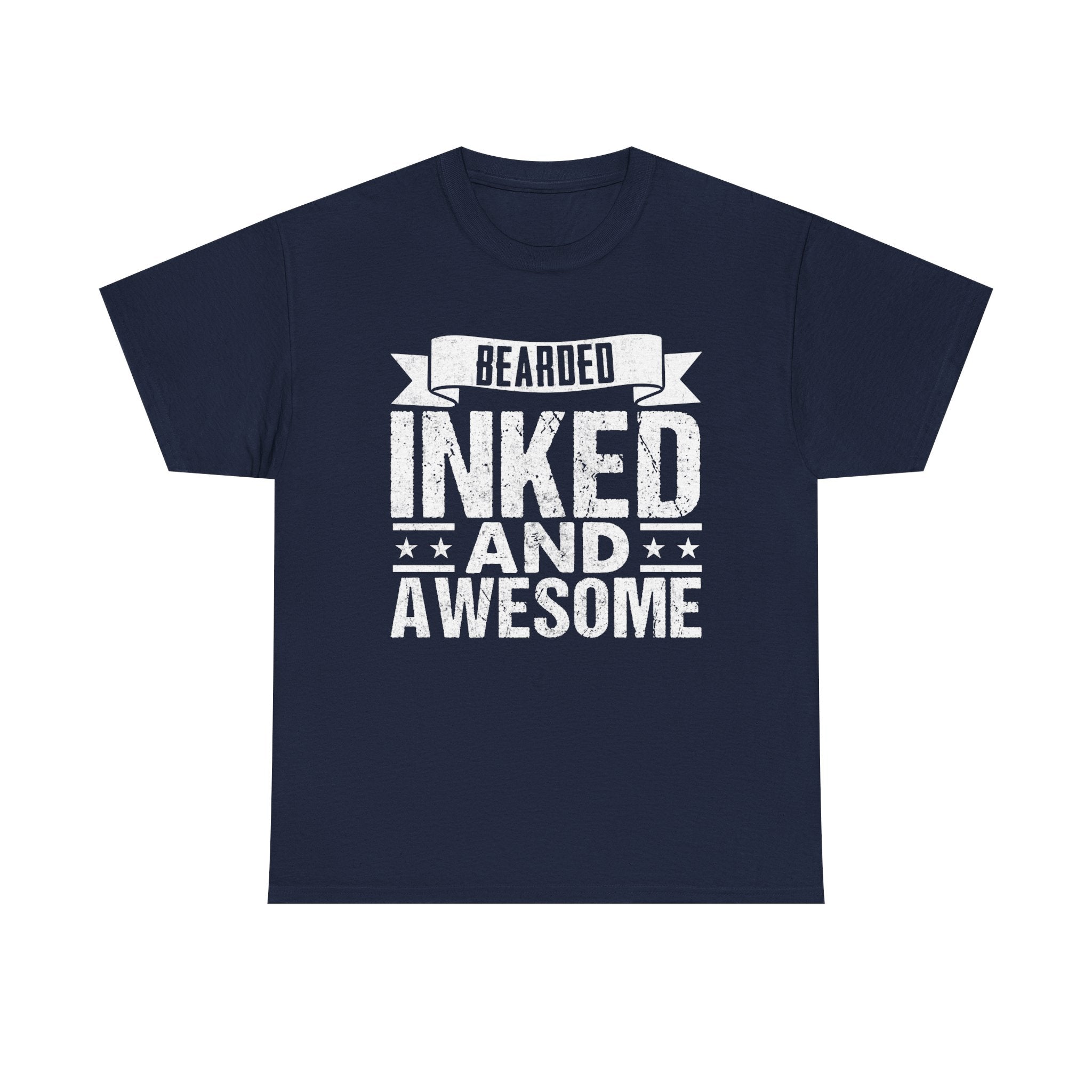 Men's Graphic T-Shirt - Bearded Inked And Awesome | T-Shirt by atgodanddesigns