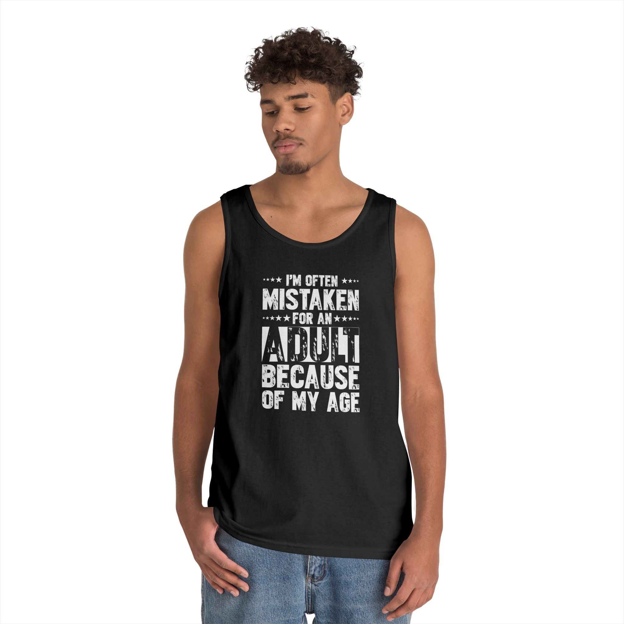 Men's Graphic Tank - I'm Often Mistaken For An Adult Because Of My Age | Tank Top by atgodanddesigns